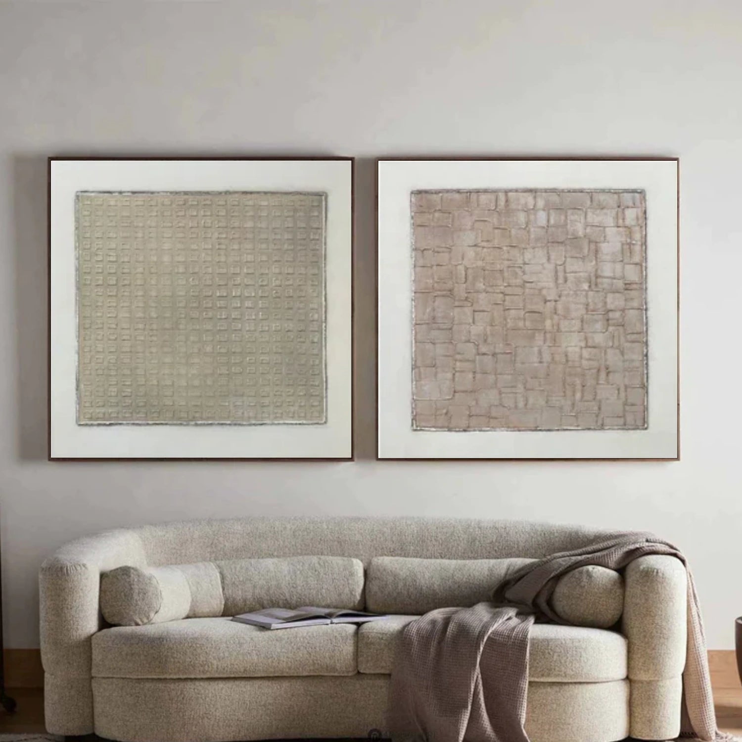 Wabi Sabi Abstract Textured Canvas Art Set of 2 #WA205