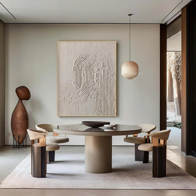 Beige & Textured Minimalist Wall Art #BM012