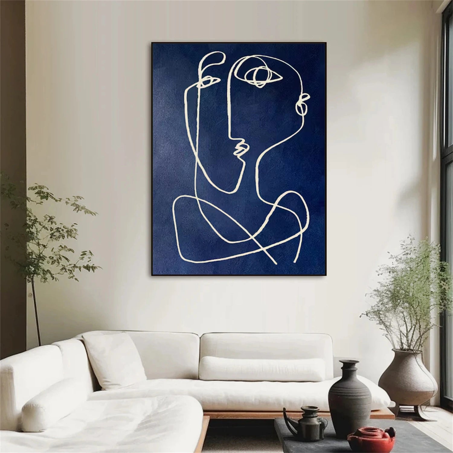 Blue Abstract Portrait Wall Art #WP016