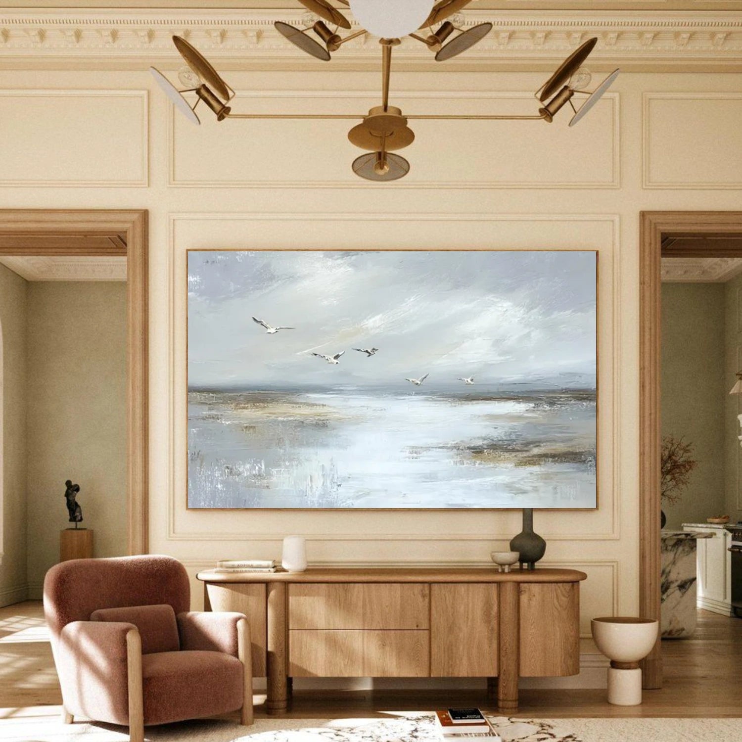 Sky And Ocean Abstract Wall Art #SO385