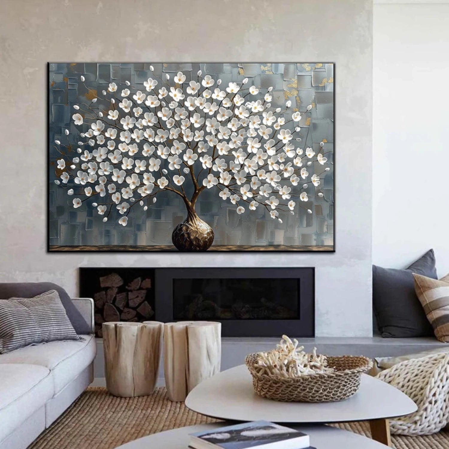 Tree And Flower Abstract Wall Art #TF205