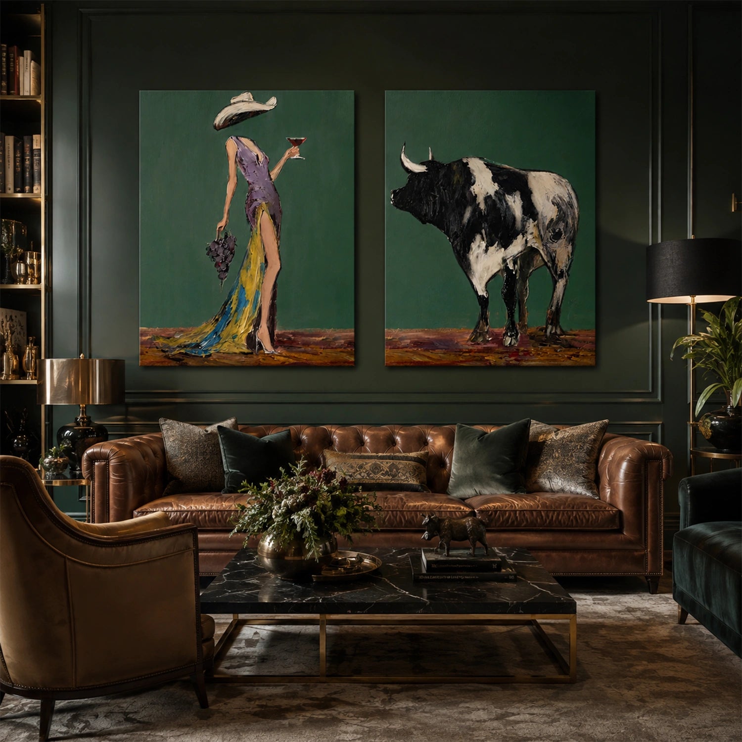 Western Cowboy Art Set of 2 #VA052