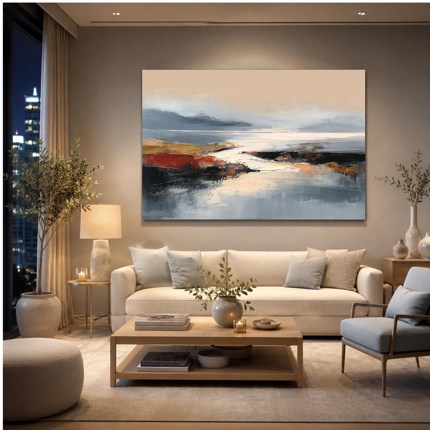 Sky And Ocean Abstract Wall Art #SO433
