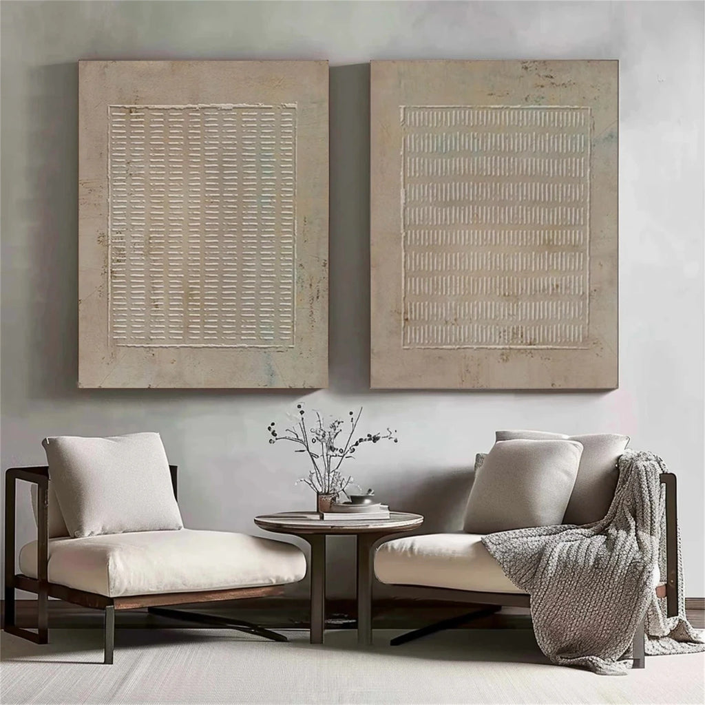 Wabi Sabi Abstract Textured Canvas Art Set 2 #WA196