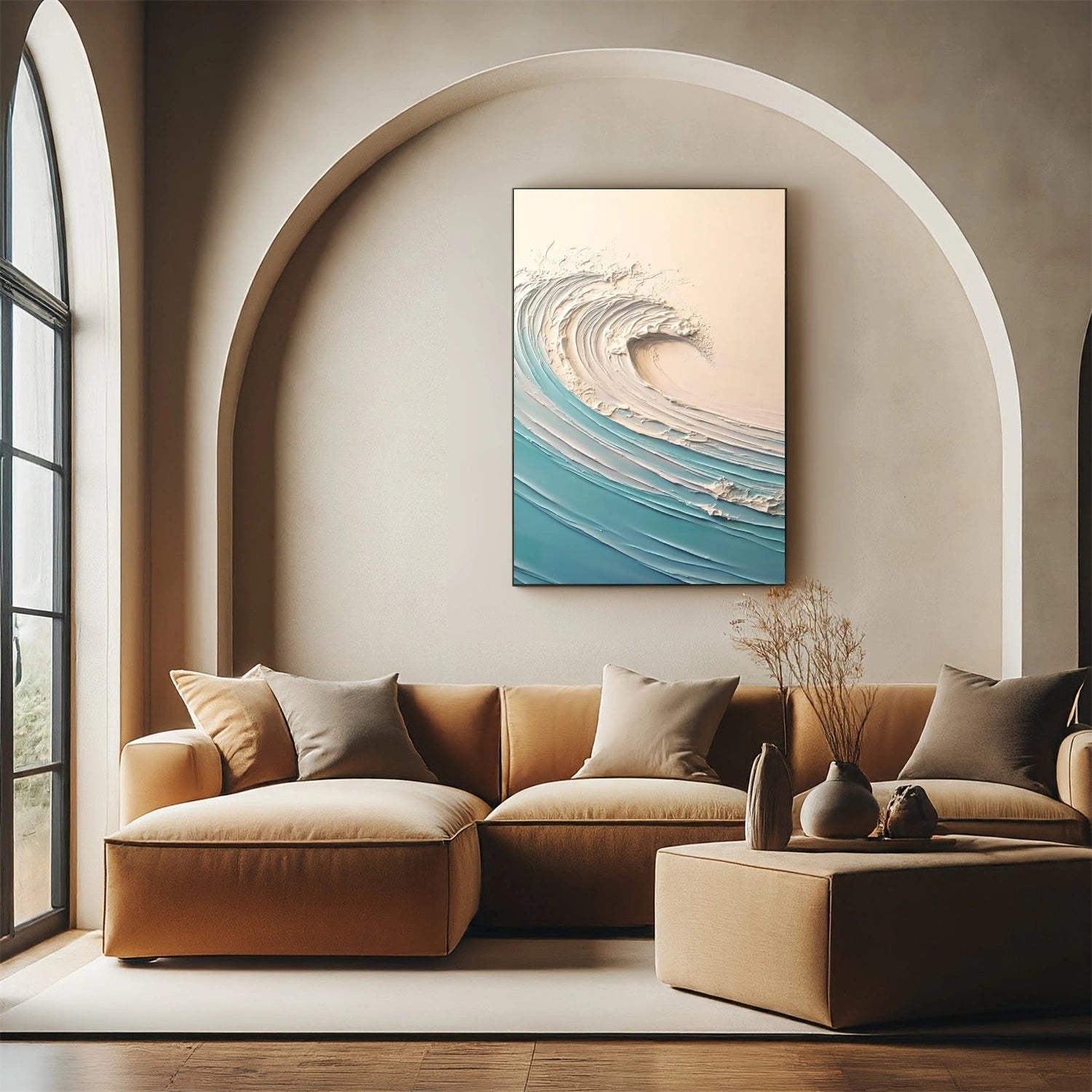 Sky And Ocean Abstract Textured Wall Art #SO284