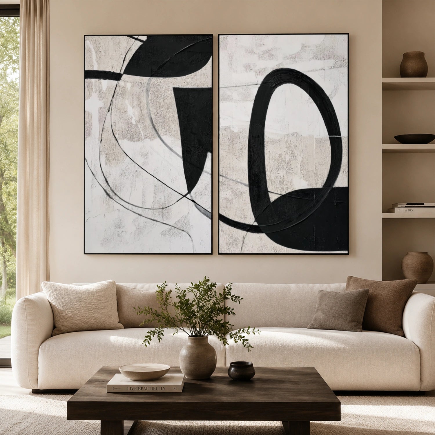 Wabi Sabi Abstract Canvas Art Set of 2 #WA270