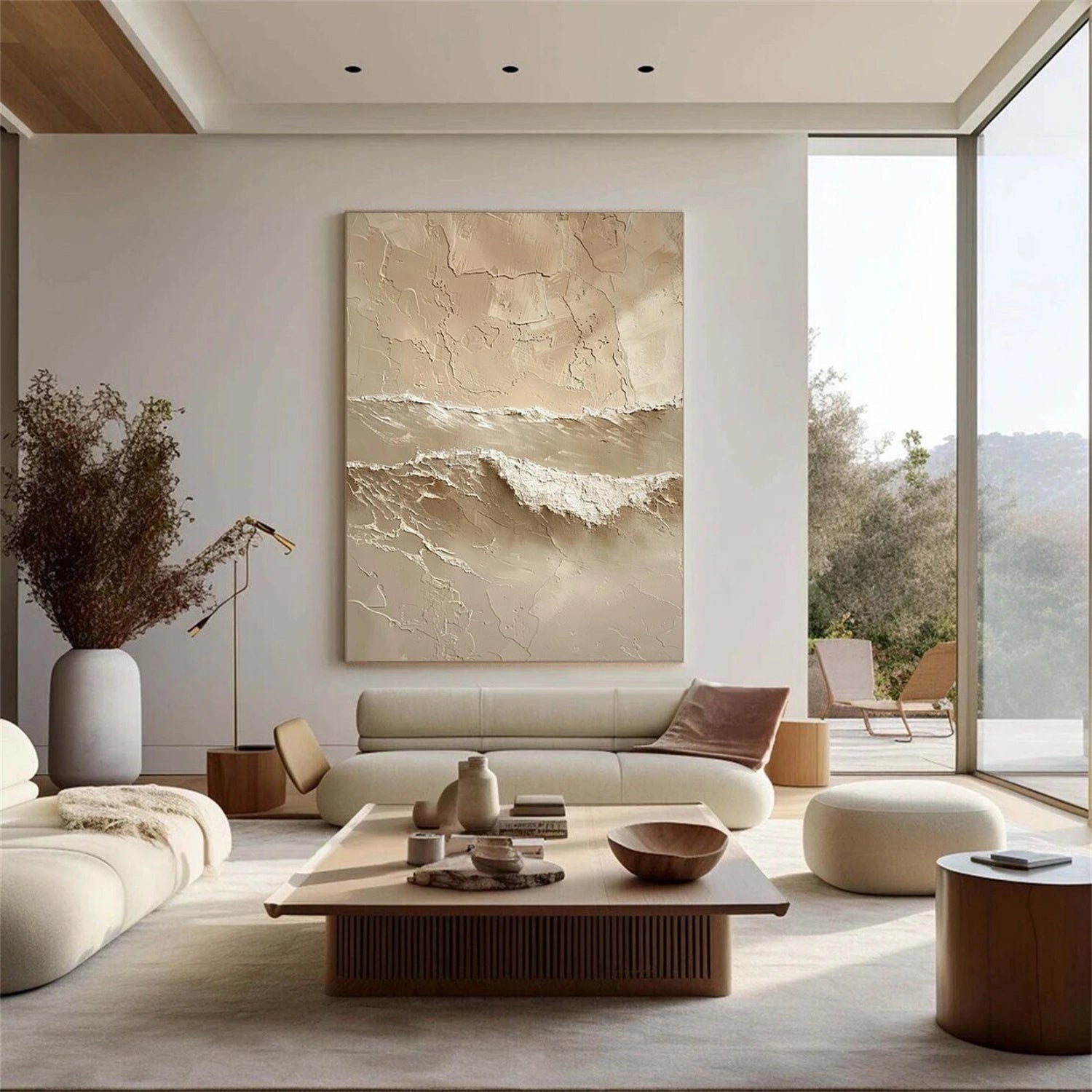 Sky And Ocean Abstract Textured Wall Art #SO378