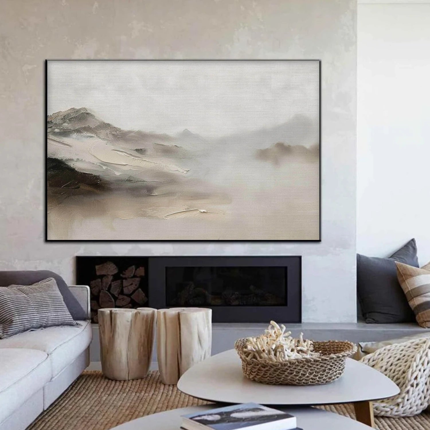 Abstract Mountain Canvas Art #WT257