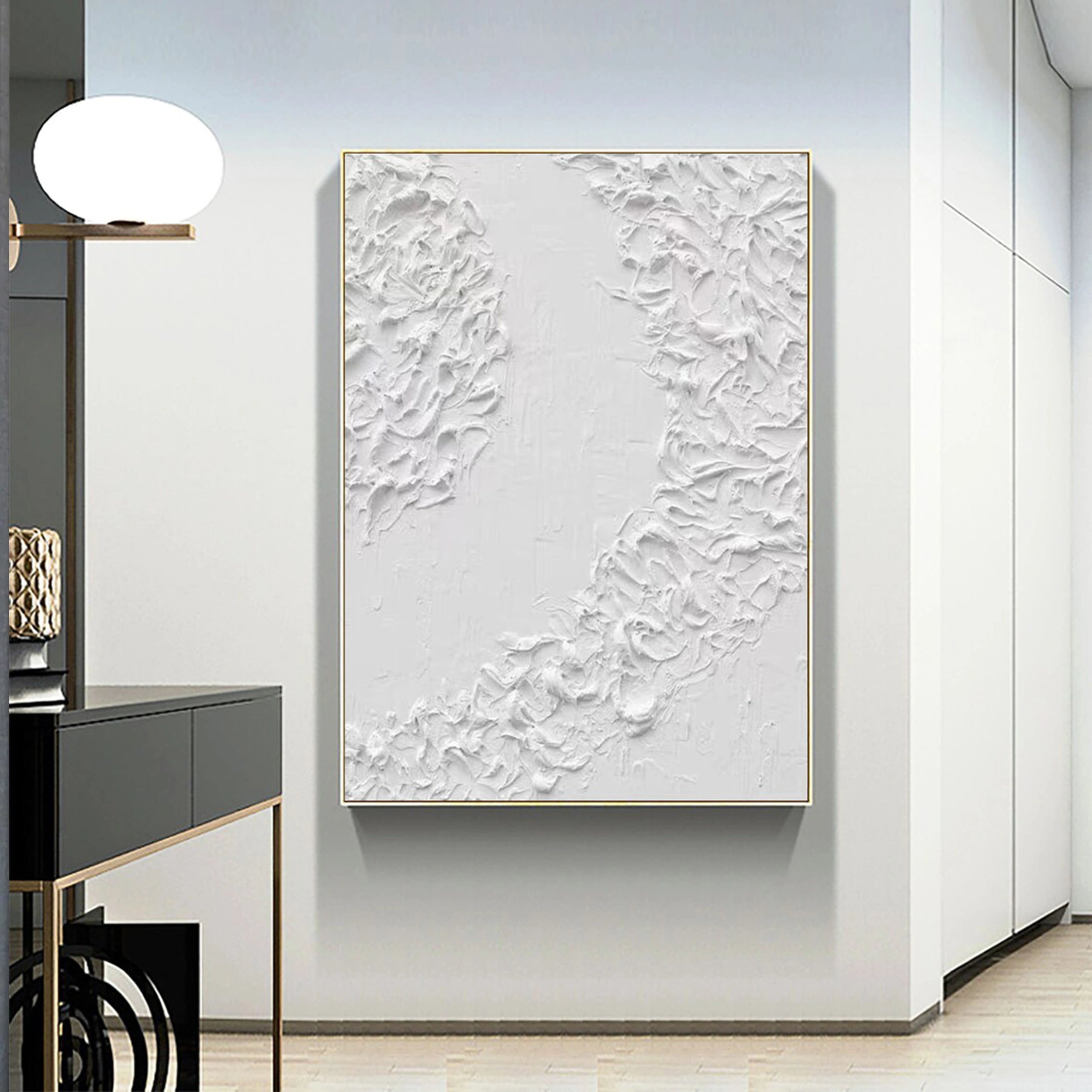White Textured Minimalist Wall Art #WT057