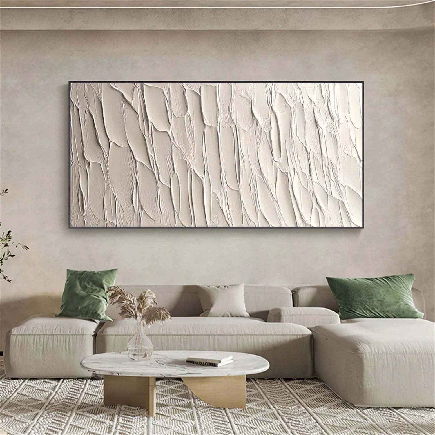 White Textured Minimalist Wall Art #WT193