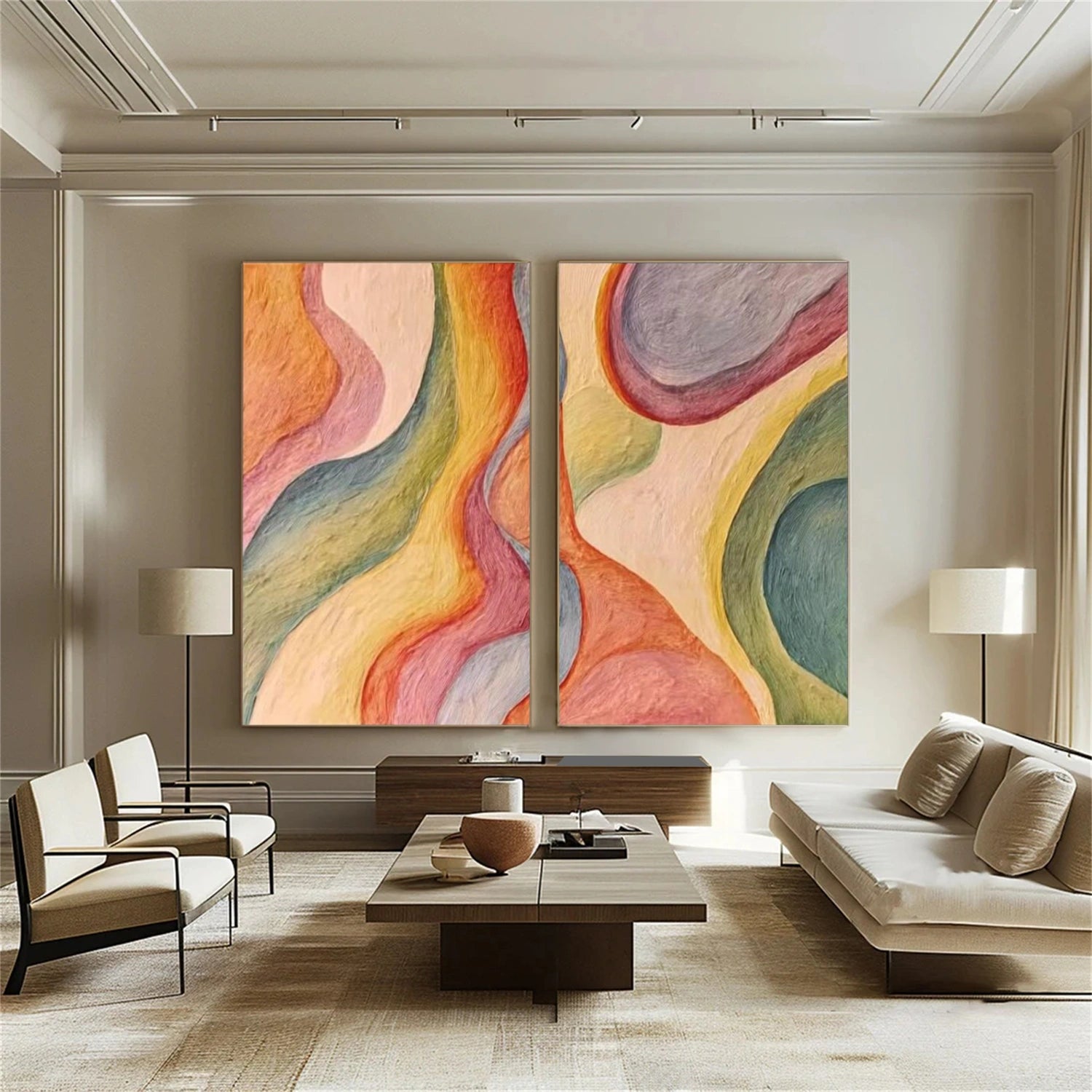 Colorful Abstract Wall Art Set of 2 #AW220