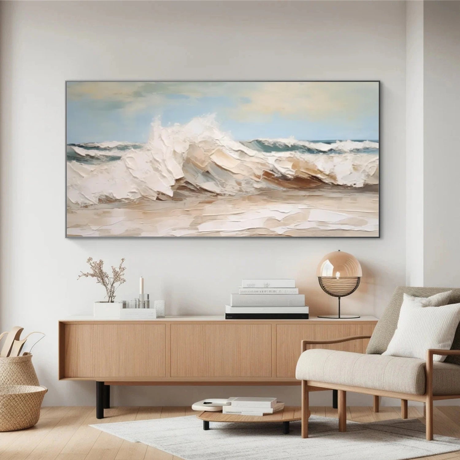 Sky And Ocean Abstract Textured Wall Art #SO264