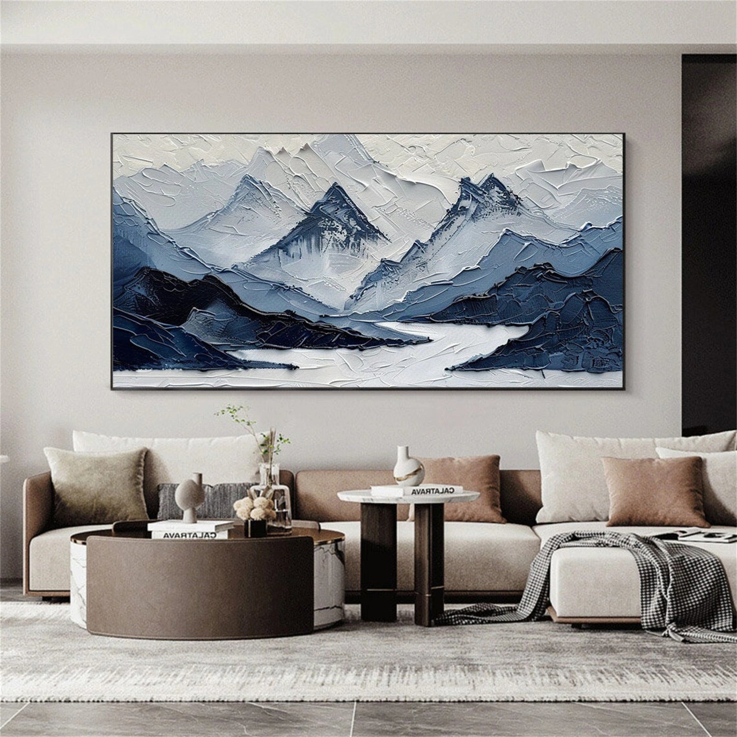 Abstract Mountain Textured Canvas Art #WT254