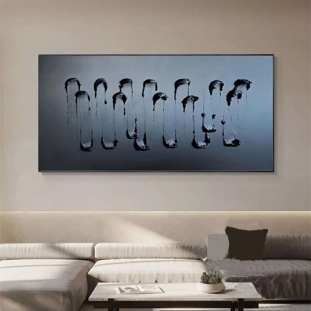 Black Textured Minimalist Wall Art #BT069