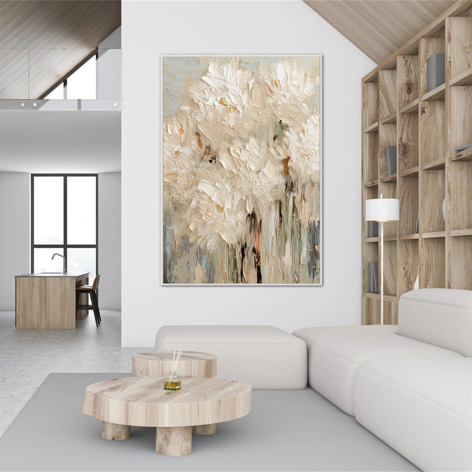 Tree And Flower Abstract Textured Wall Art #TF110