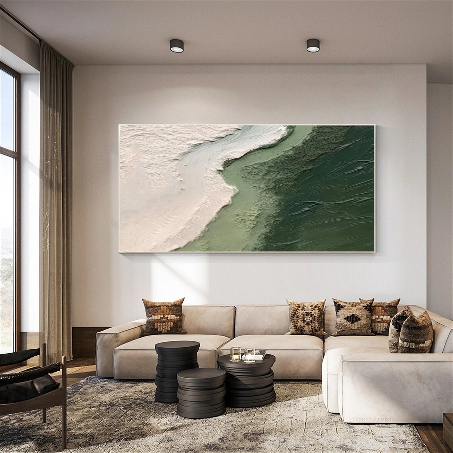 Green Textured Minimalist Wall Art #GT051