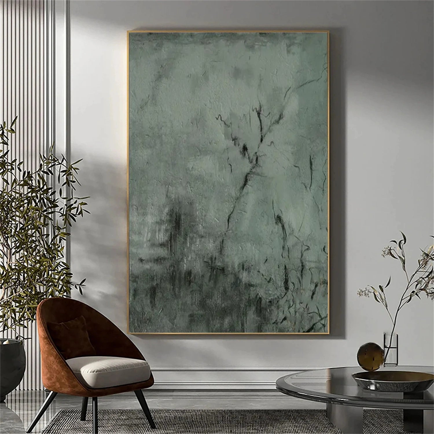 Green Abstract Wall Art #AW140