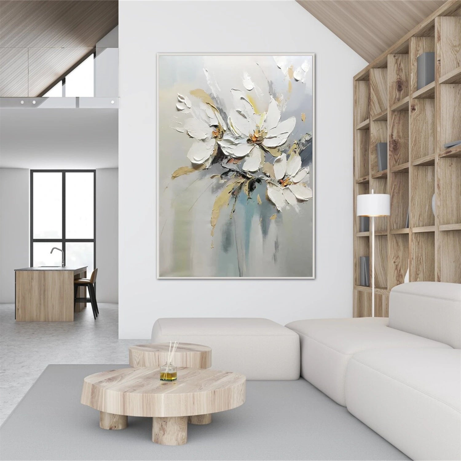 Tree And Flower Abstract Textured Wall Art #TF111