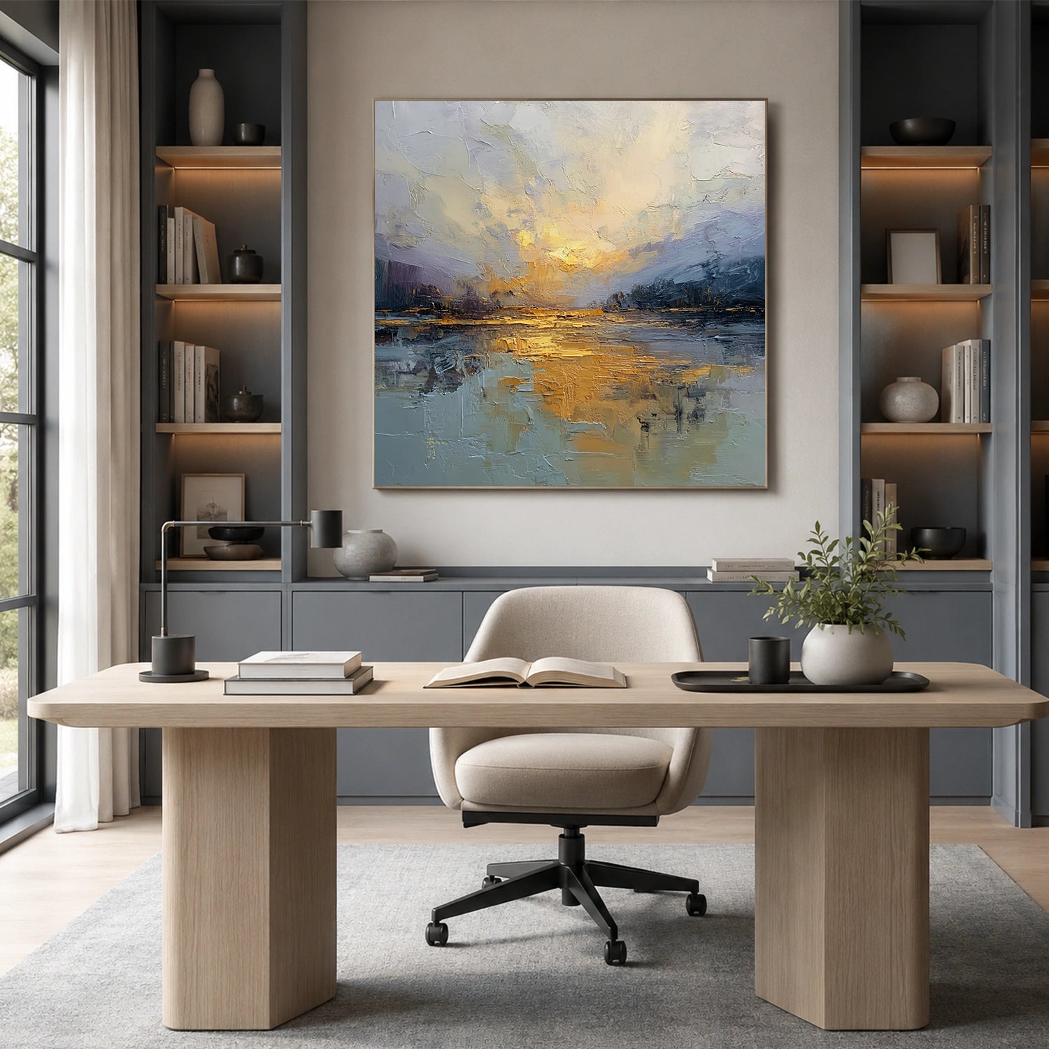 Sky And Ocean Abstract Wall Art #SO432