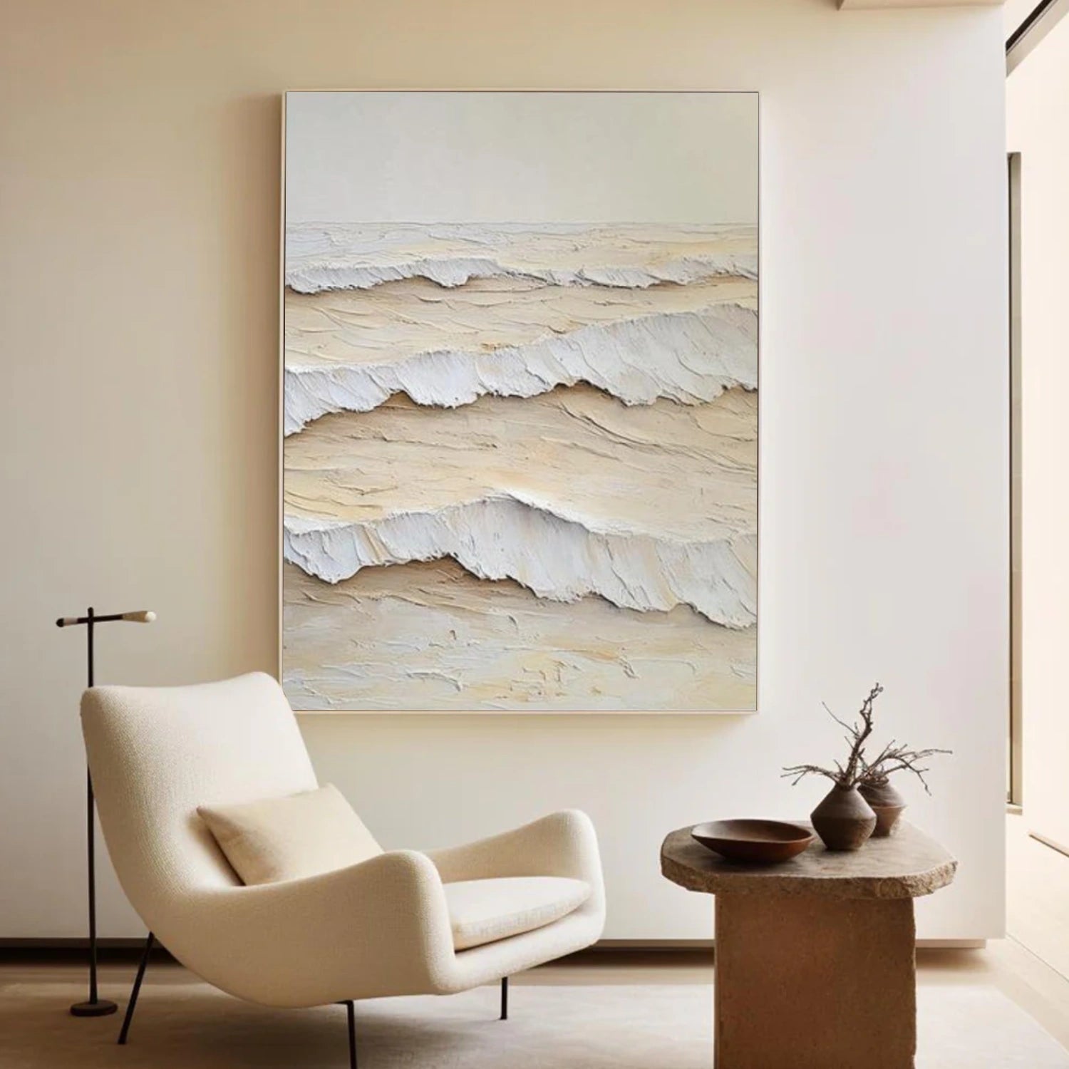 Sky And Ocean Abstract Textured Wall Art #SO373
