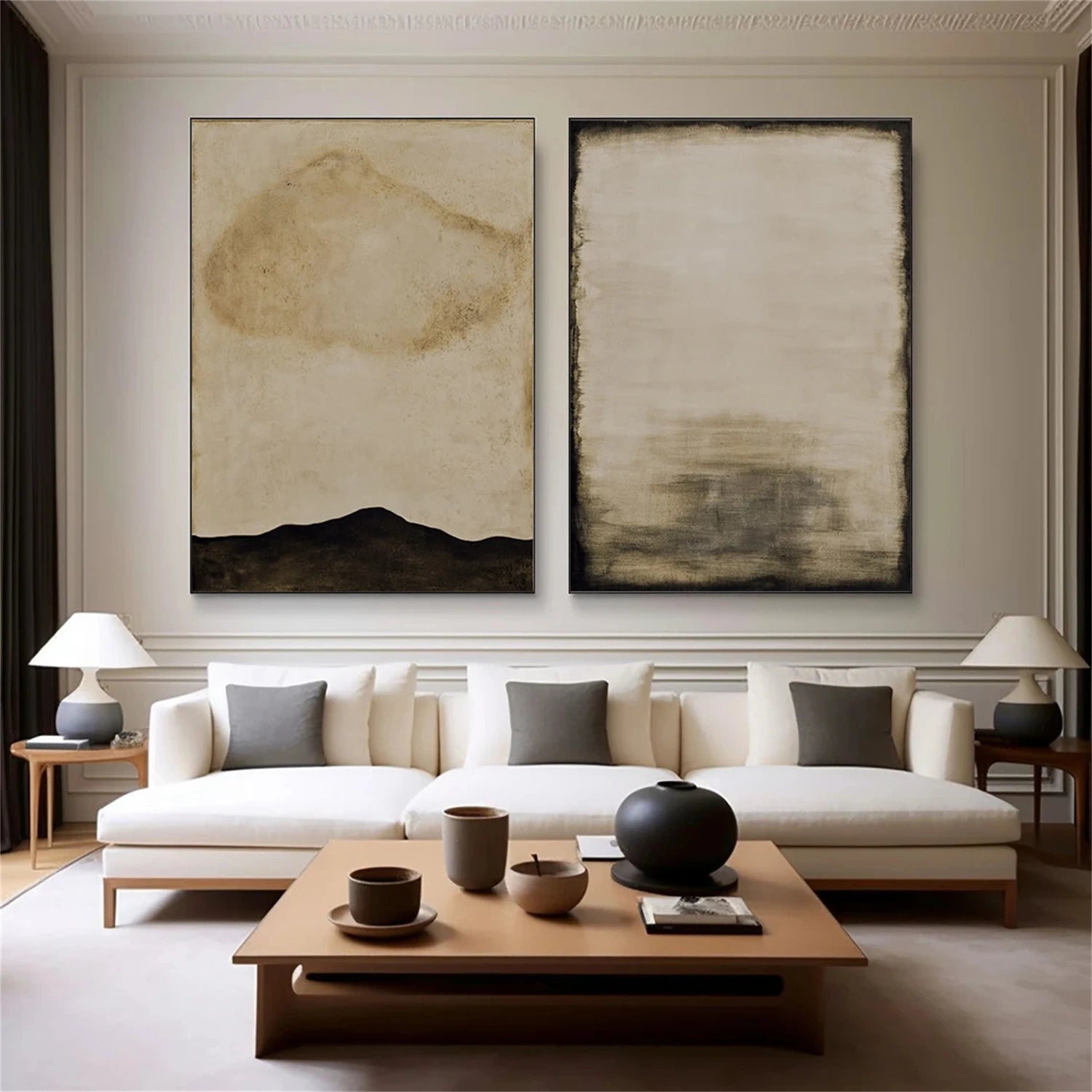 Wabi Sabi Abstract Canvas Art Set of 2 #WA197