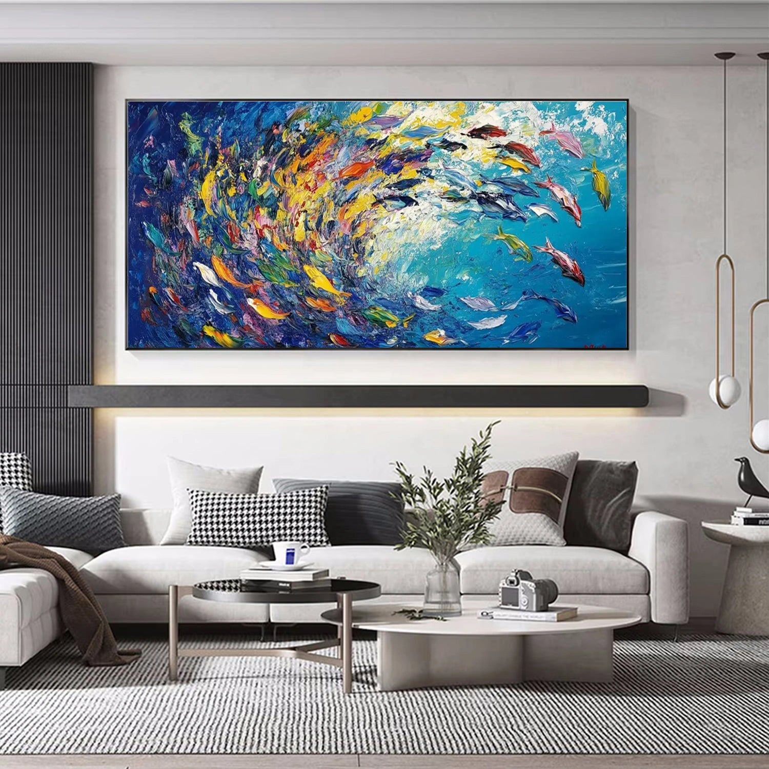 Abstract Animal Art Fish Textured Wall Art #AT020