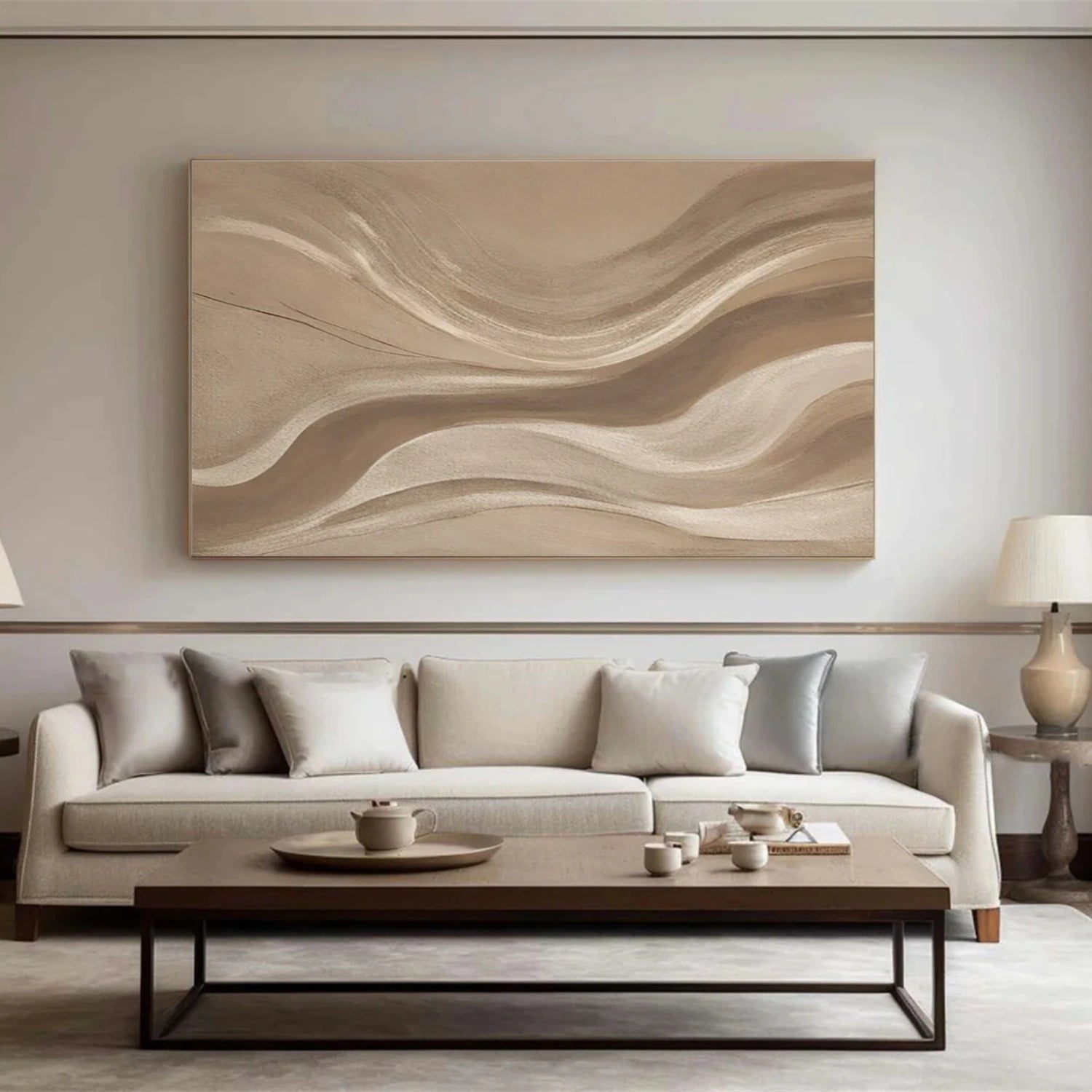 Beige and Brown Abstract Wall Art #AW179