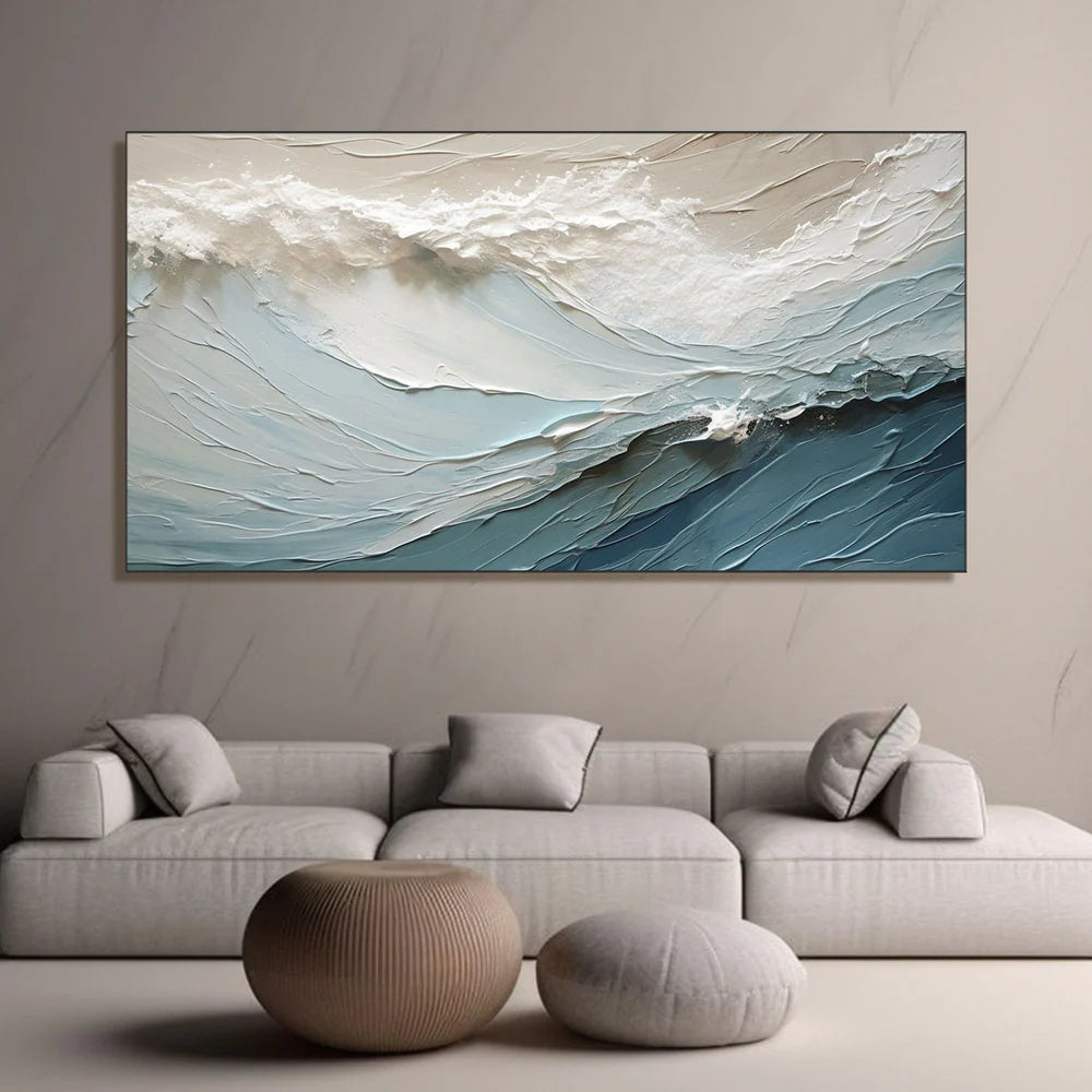 Blue Textured Minimalist Wall Art #BL001