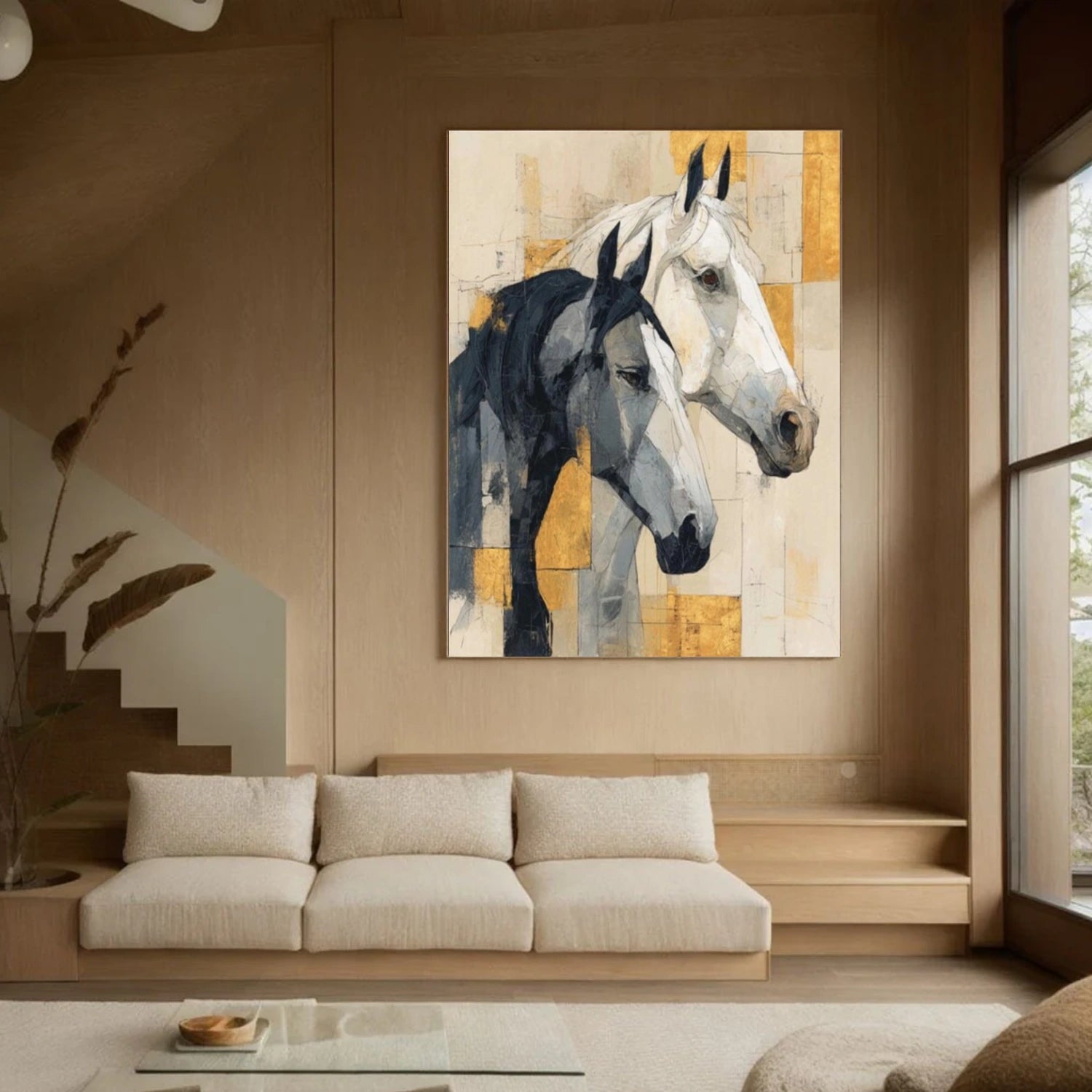 Abstract Animal Art Horse Textured Wall Art #AT059
