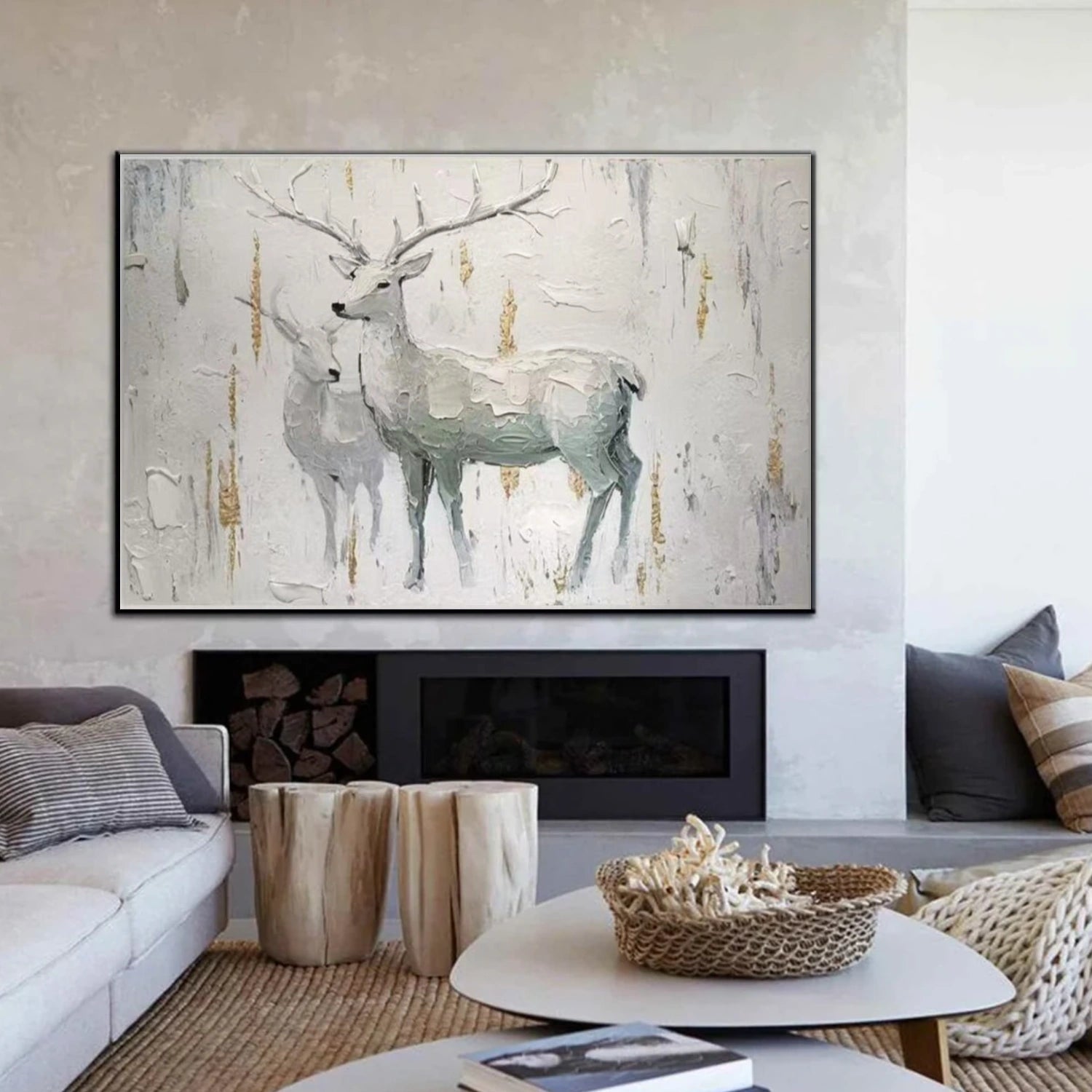 Abstract Animal Art Deer Wall Art #AT057