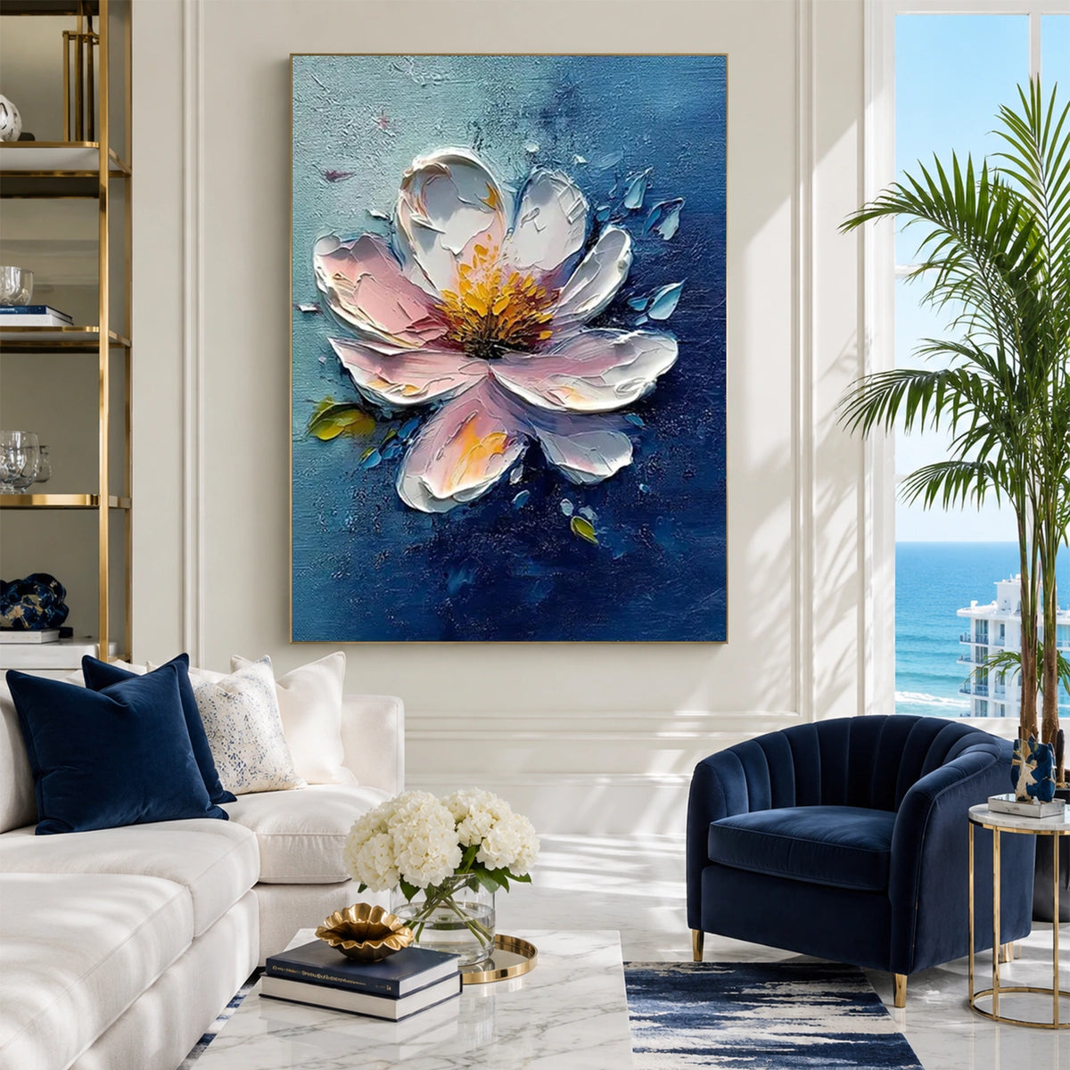 Tree And Flower Abstract Textured Wall Art #TF230