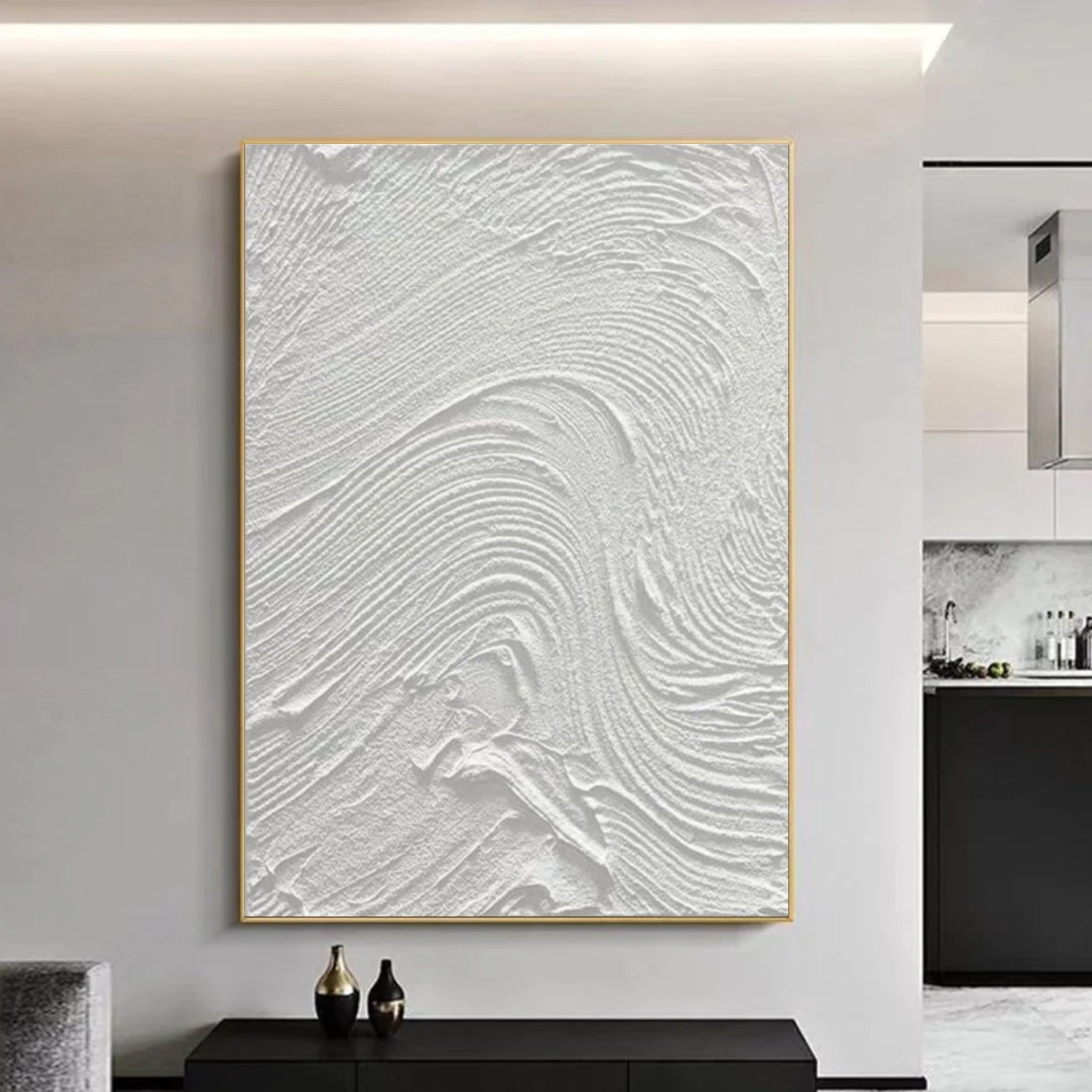 White Textured Minimalist Wall Art #WT207