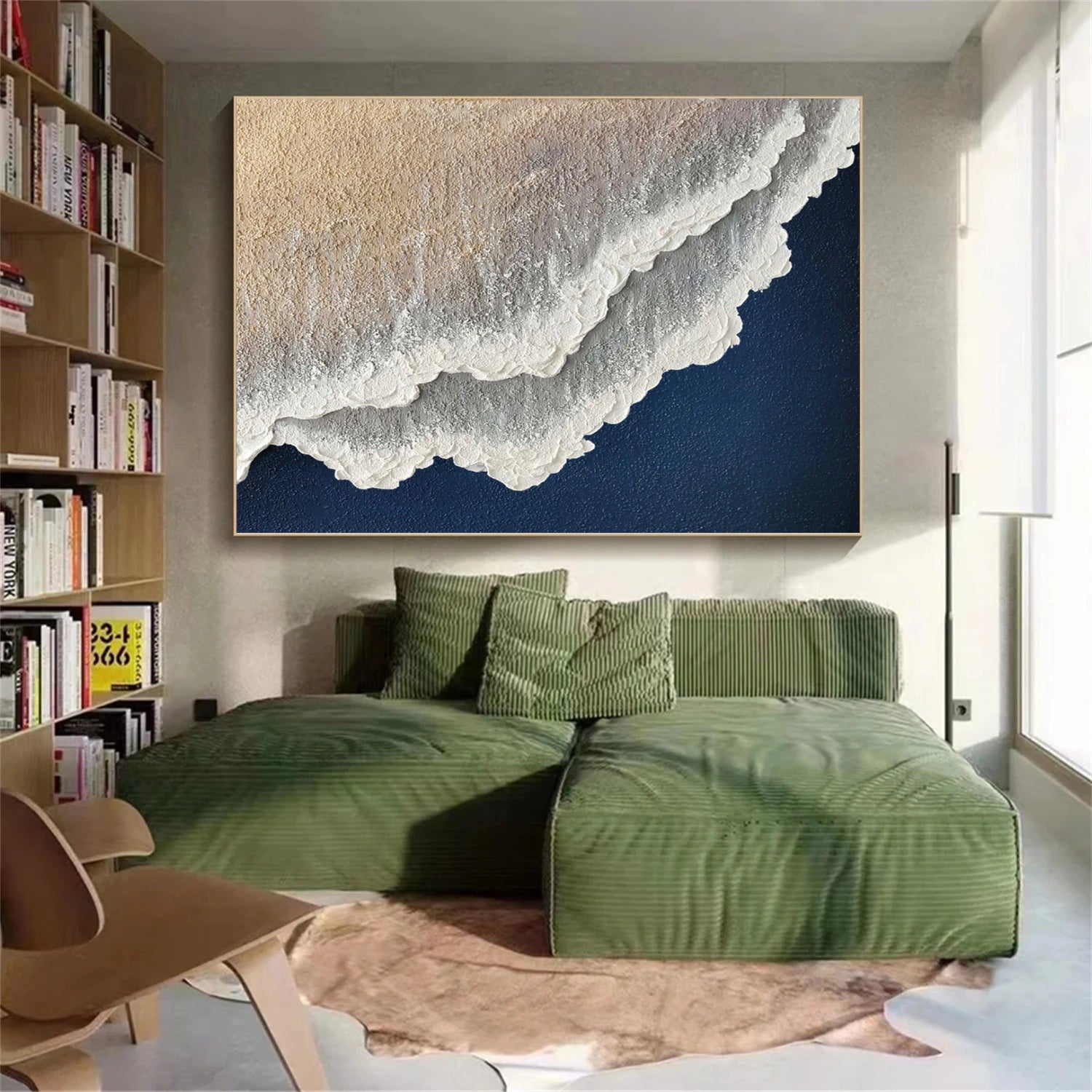 Sky And Ocean Abstract Textured Wall Art #SO286