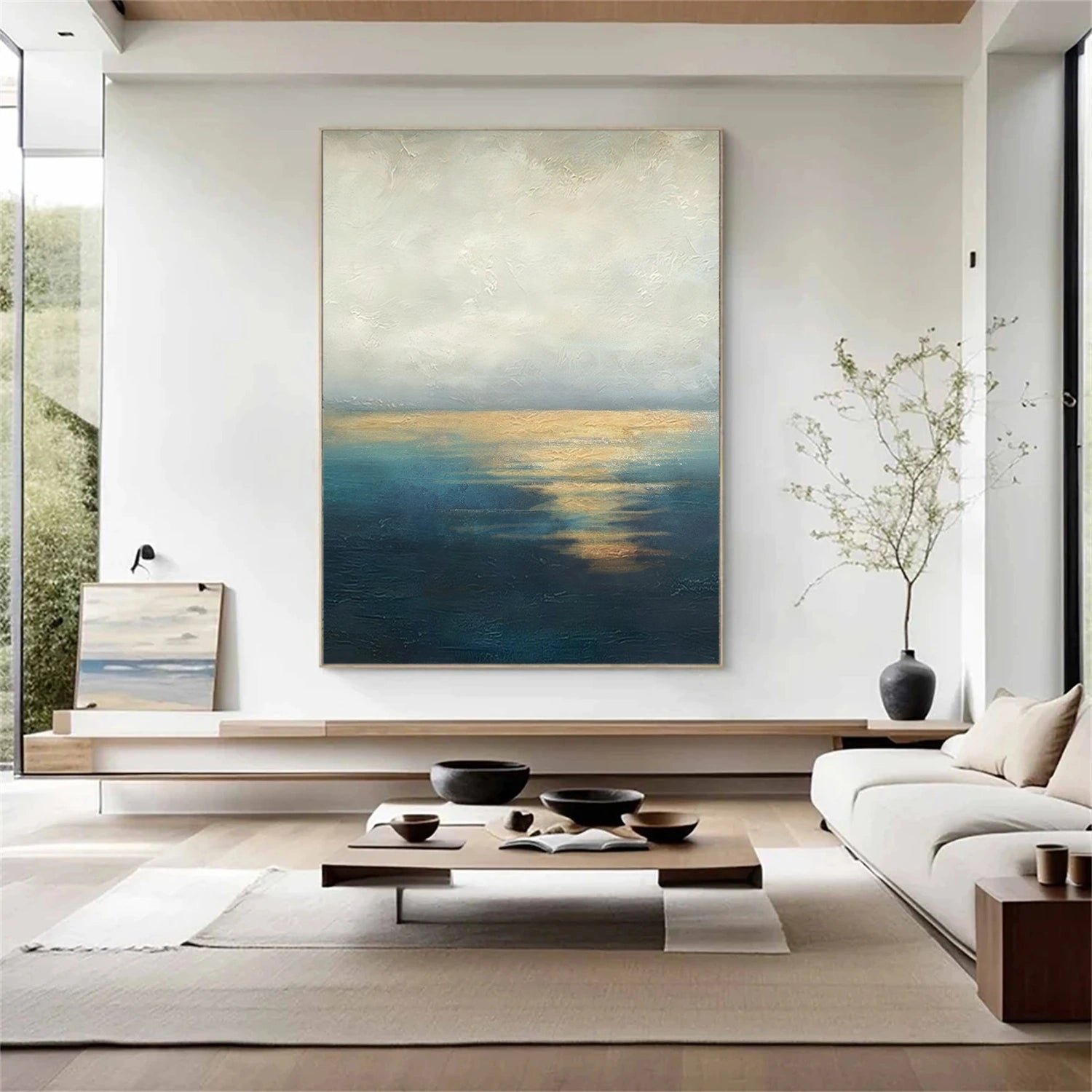 Blue and Gold Abstract Wall Art #AW197