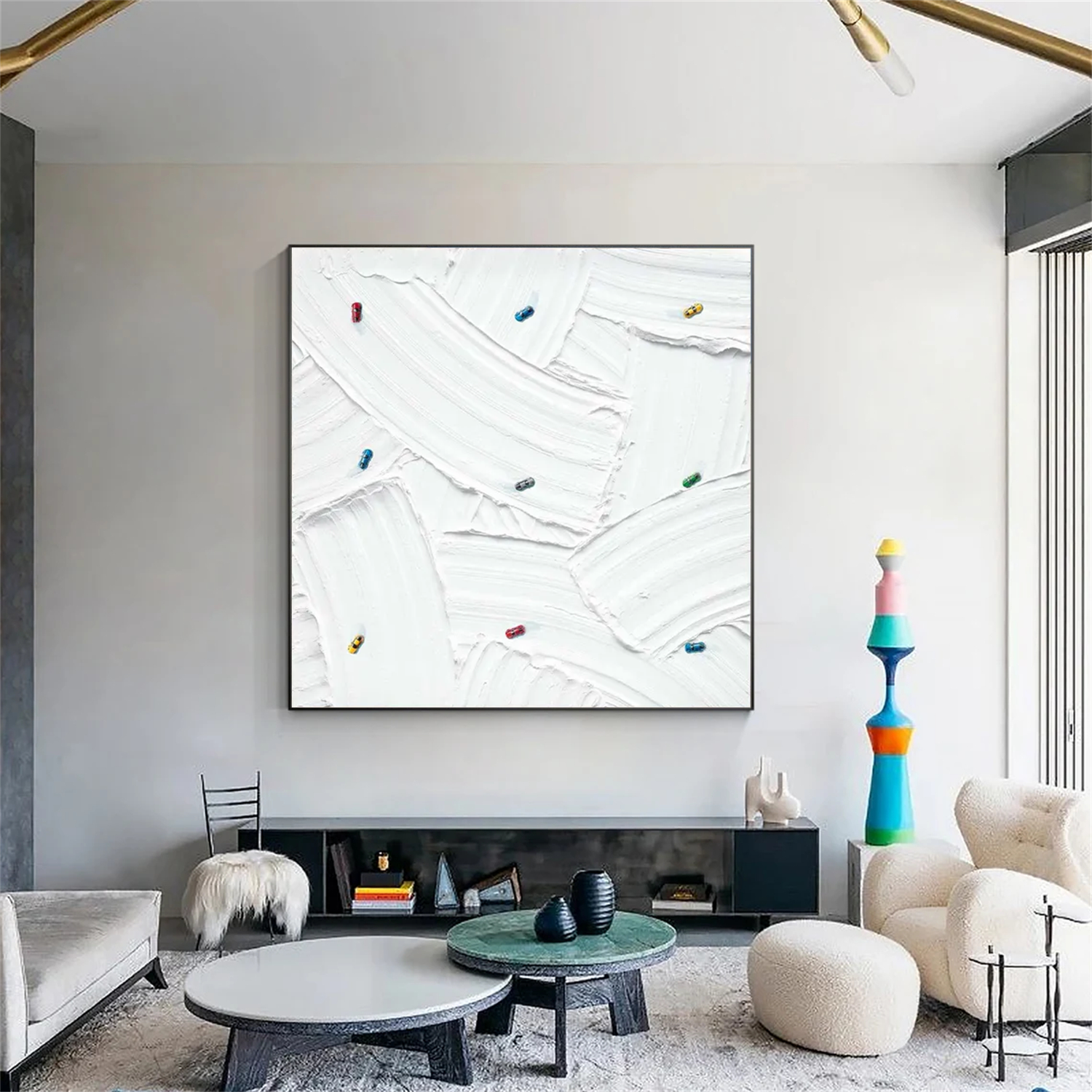 Skiing Sport Textured Wall Art #BA001