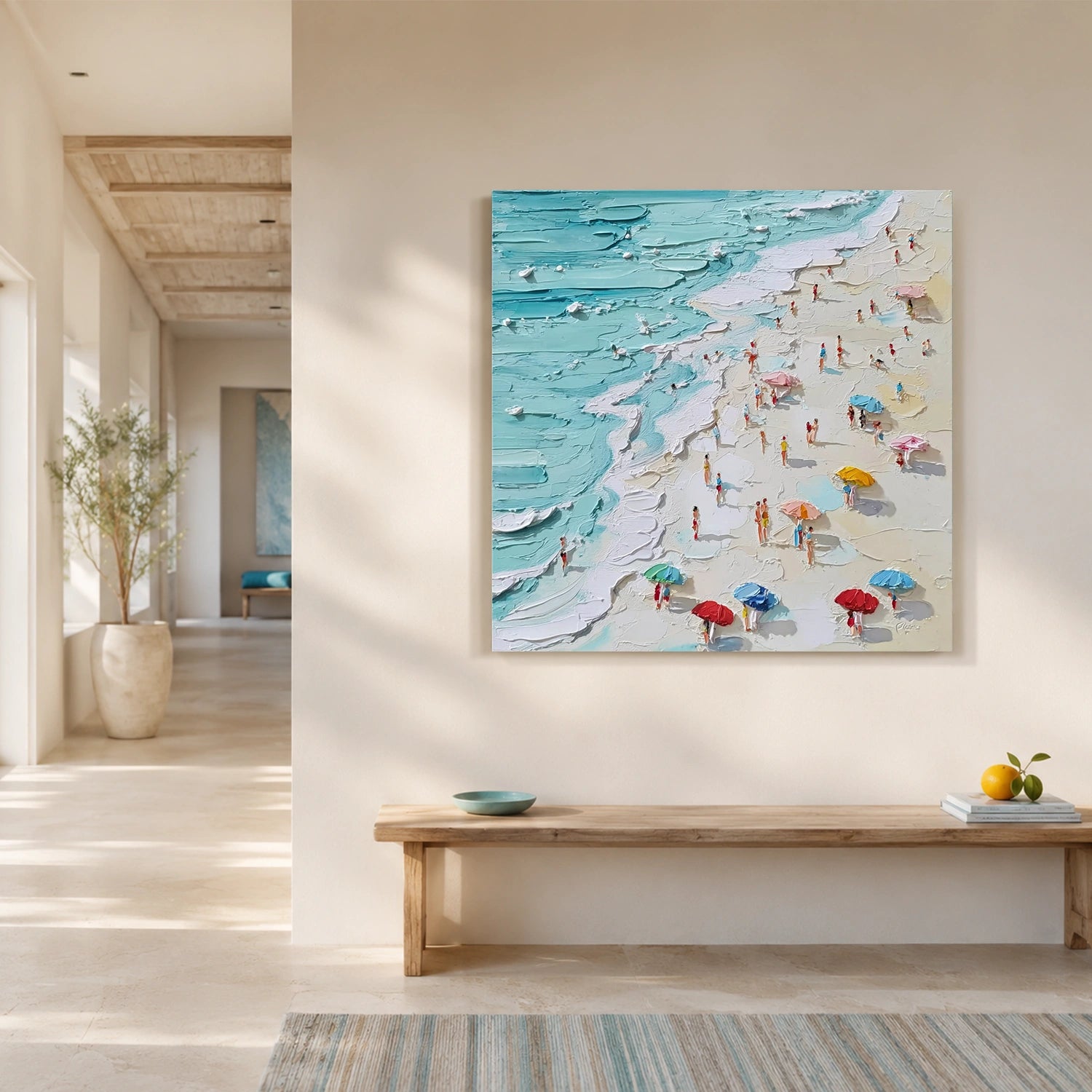 Sky And Ocean Abstract Textured Wall Art #SO427