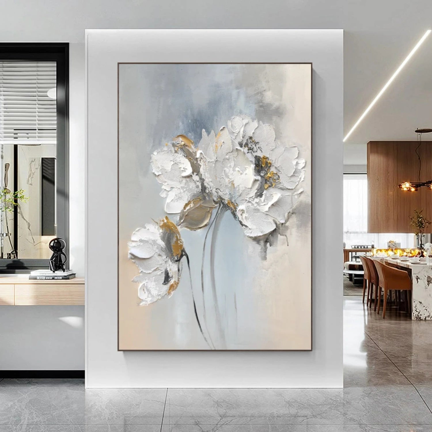 Tree And Flower Abstract Textured Wall Art #TF133