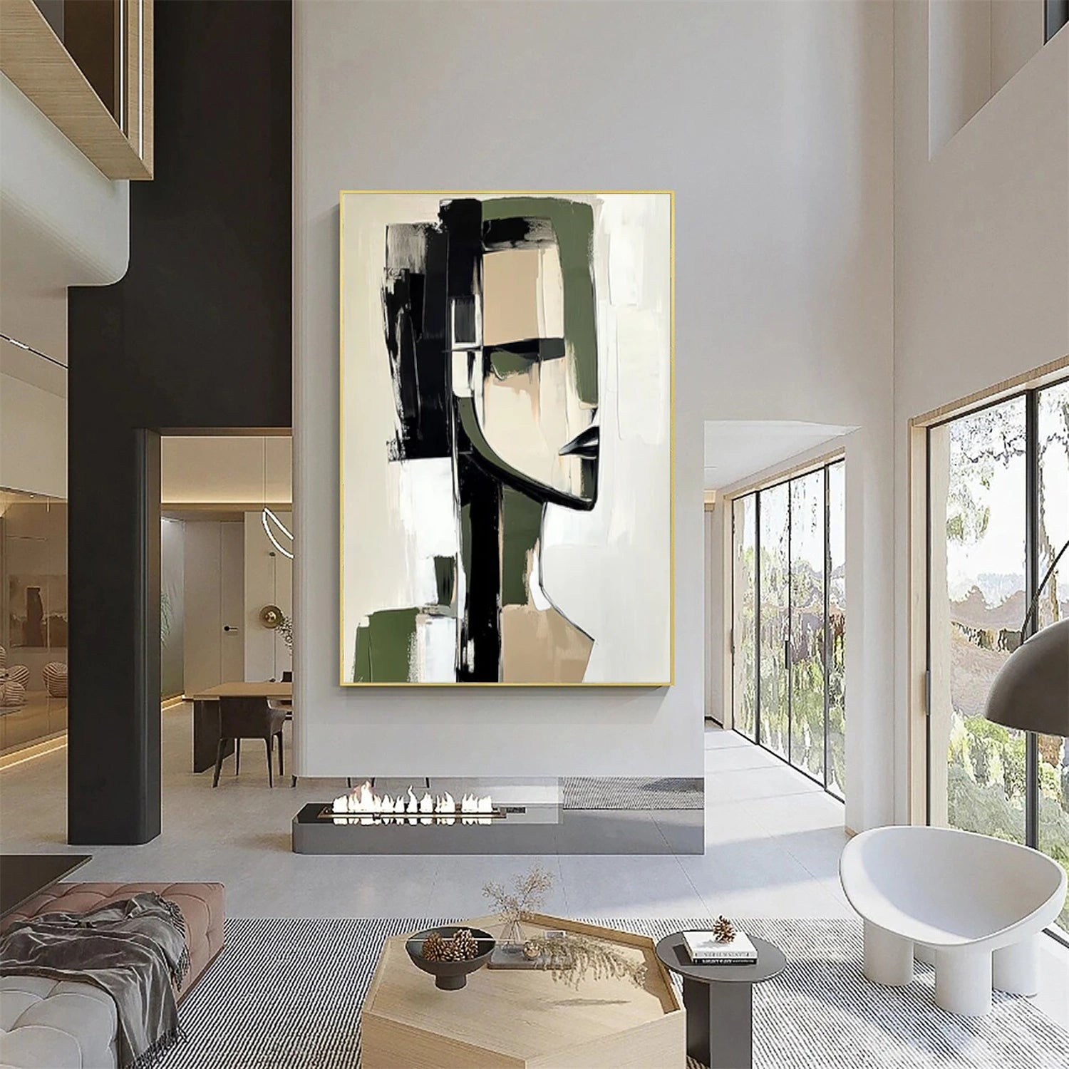 Abstract Portrait Textured Wall Art #WP007