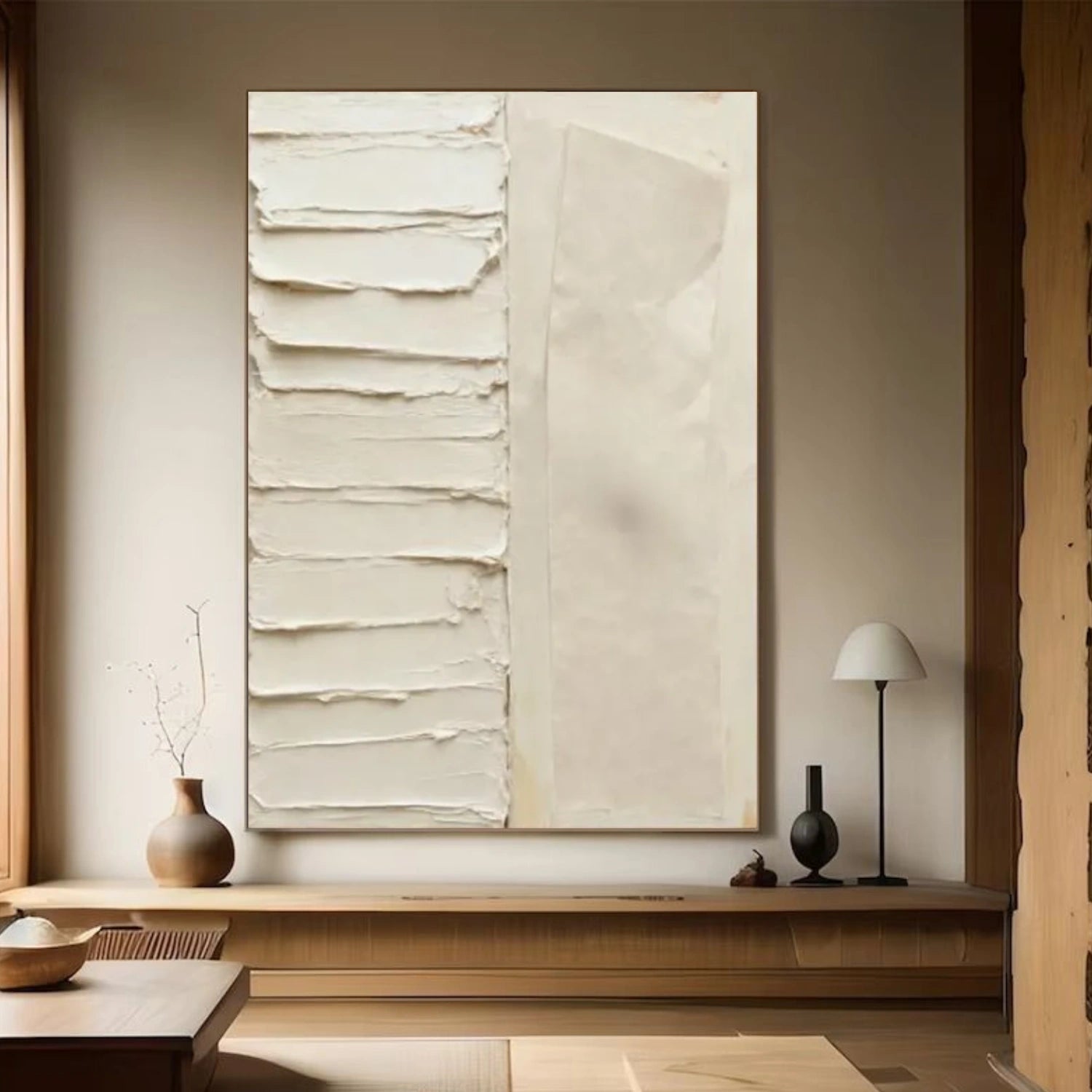 Beige Textured Minimalist Wall Art #WT206