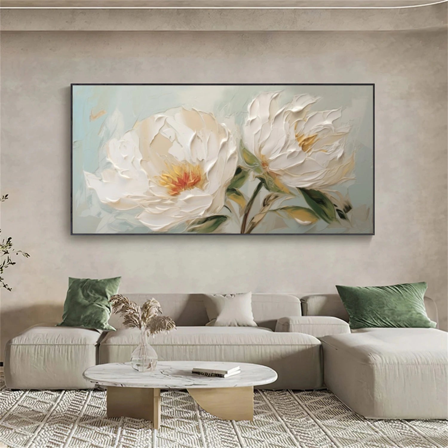 Tree And Flower Abstract Textured  Wall Art #TF193