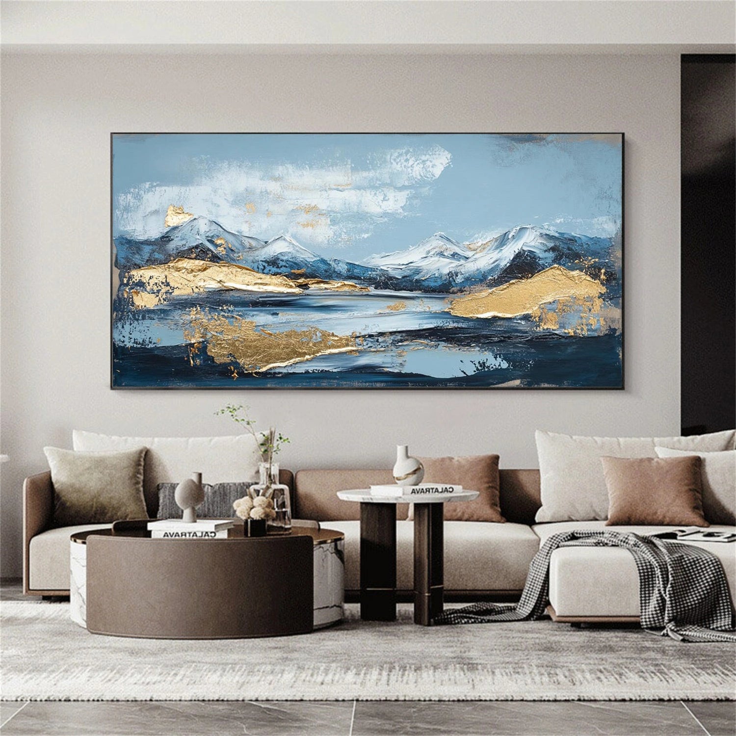 Abstract Mountain Textured Canvas Art #WT255