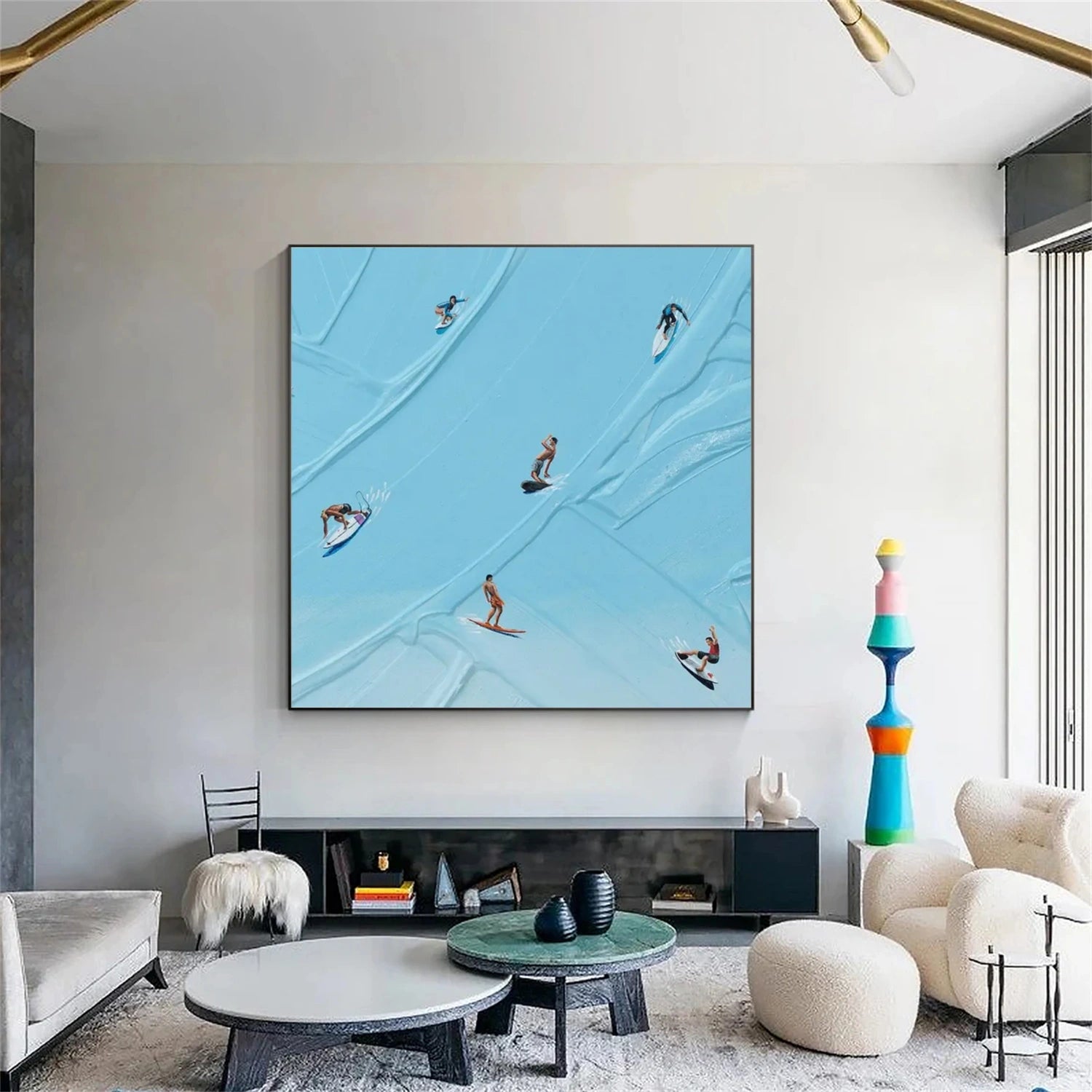 Surfing Sport Textured Wall Art #BA002