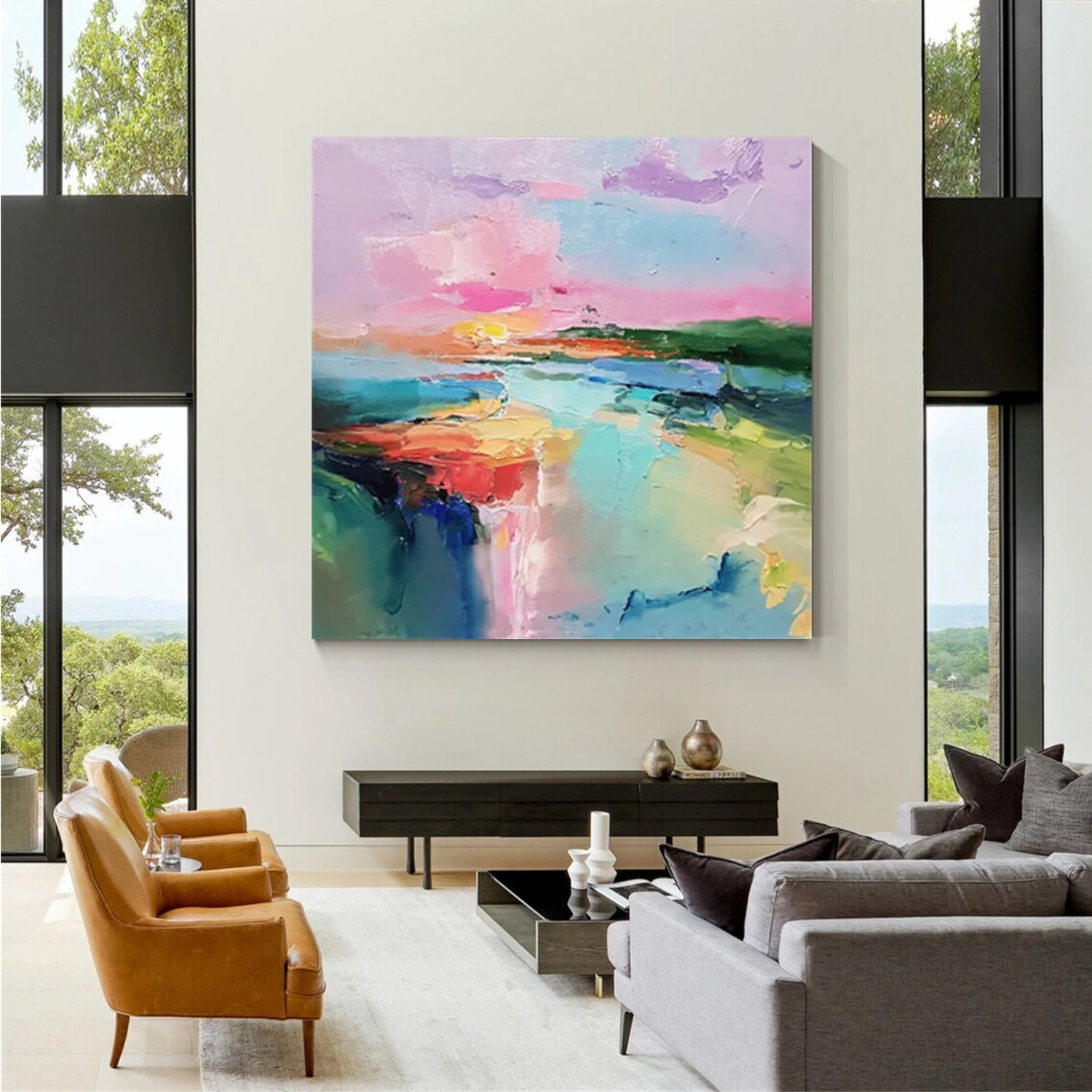 Colorful Abstract Textured Wall Art #AW106