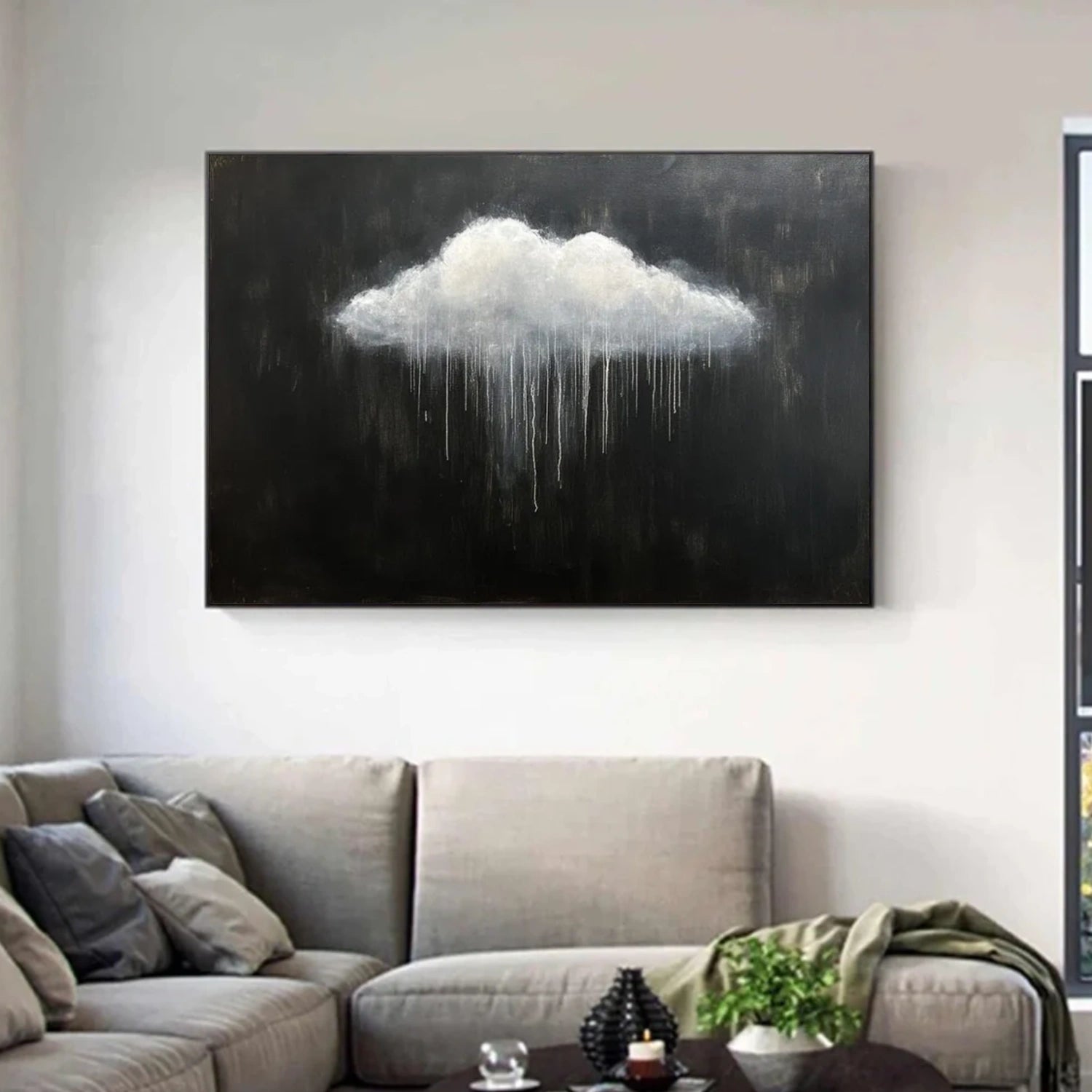 Black and White Sky Abstract Wall Art #SO300