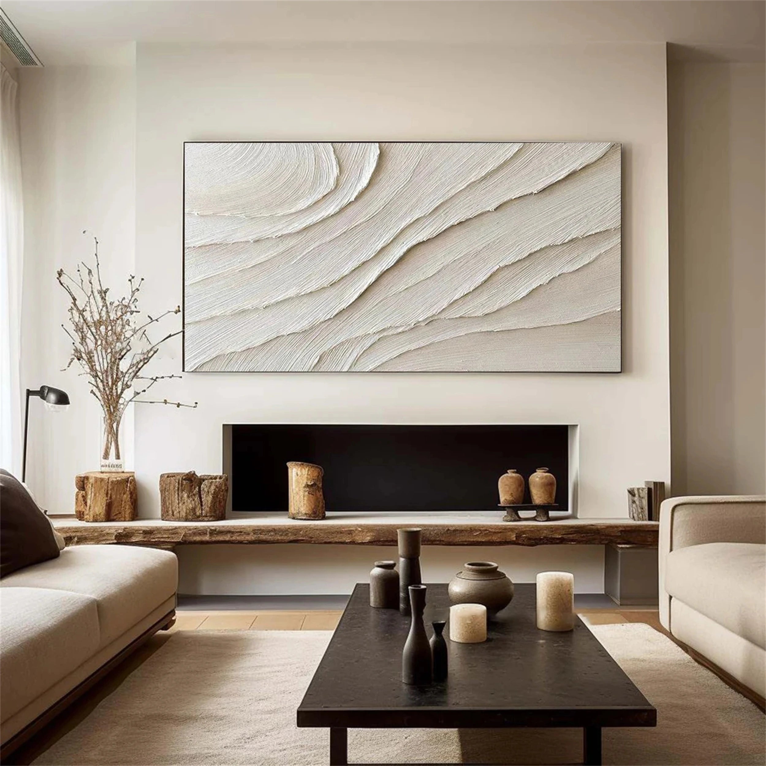 White Textured Minimalist Wall Art #WT170