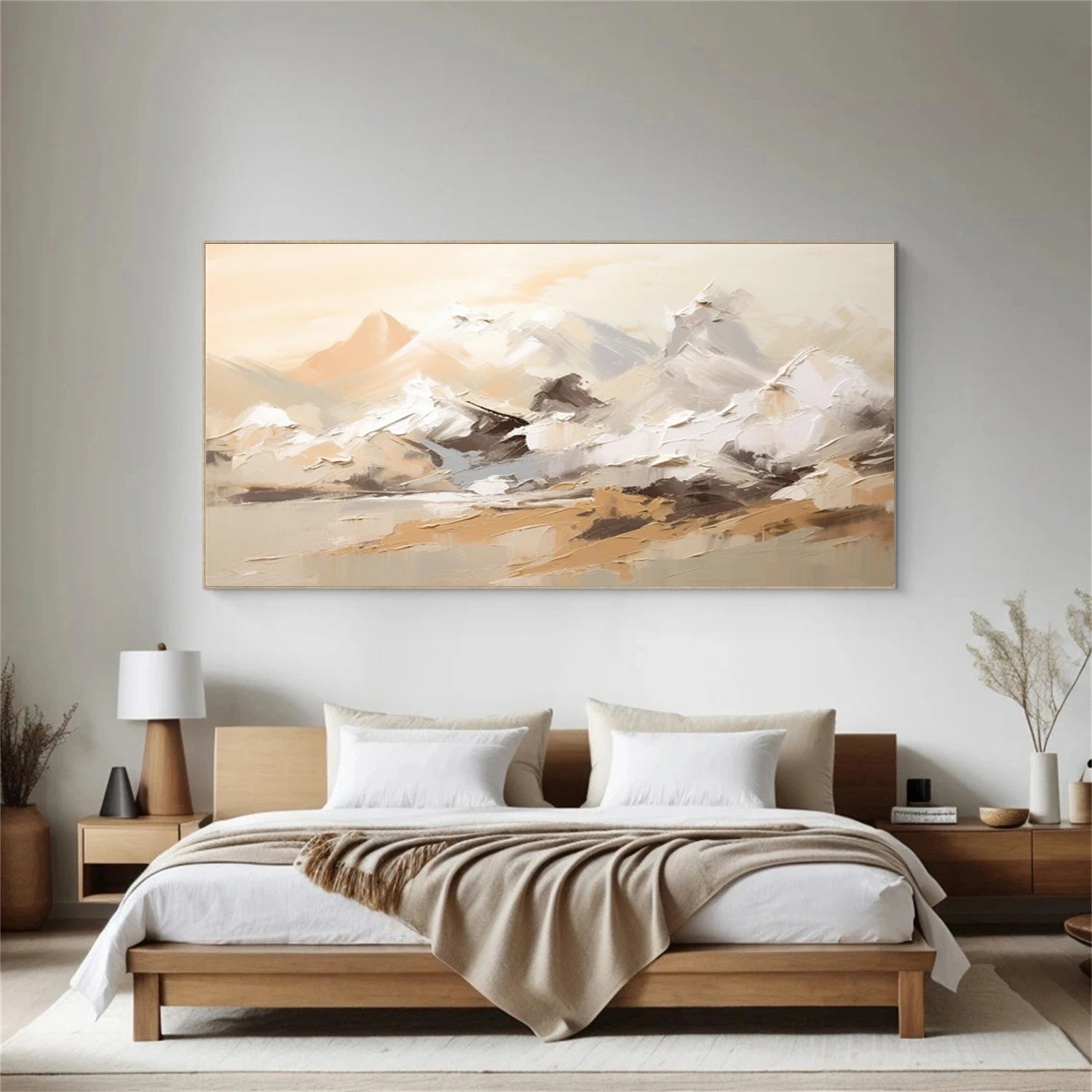 Beige & Brown Textured Minimalist Wall Art #BM033