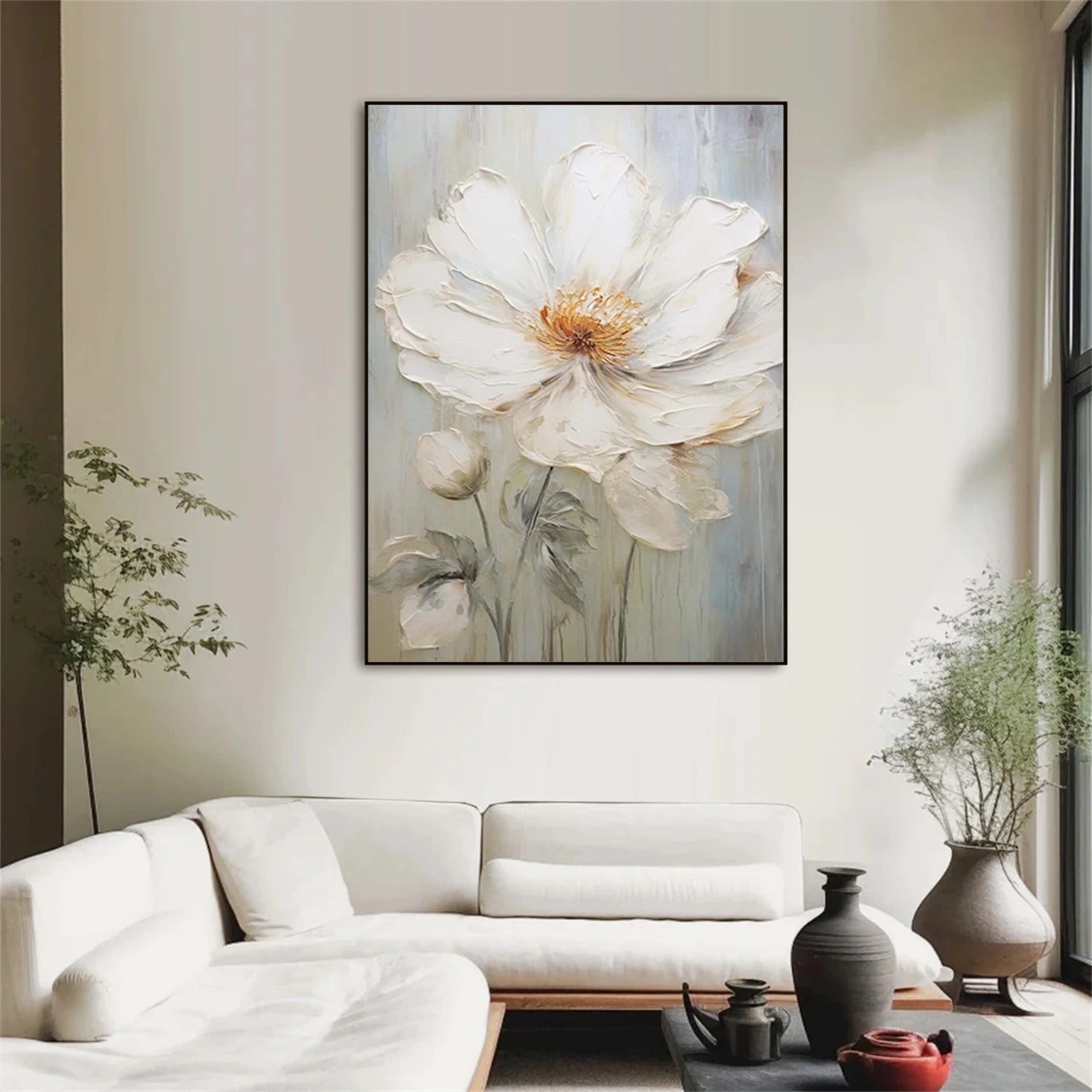 Tree And Flower Abstract Textured  Wall Art #TF124
