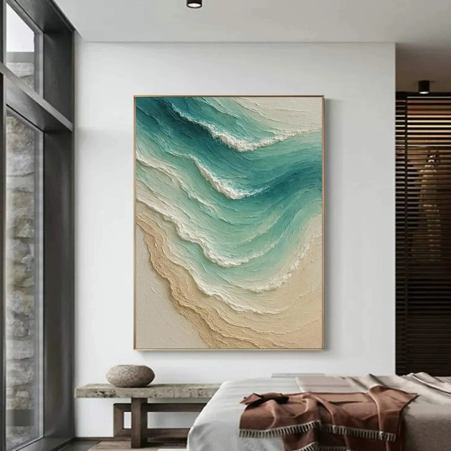Sky And Ocean Abstract Textured Wall Art #SO355