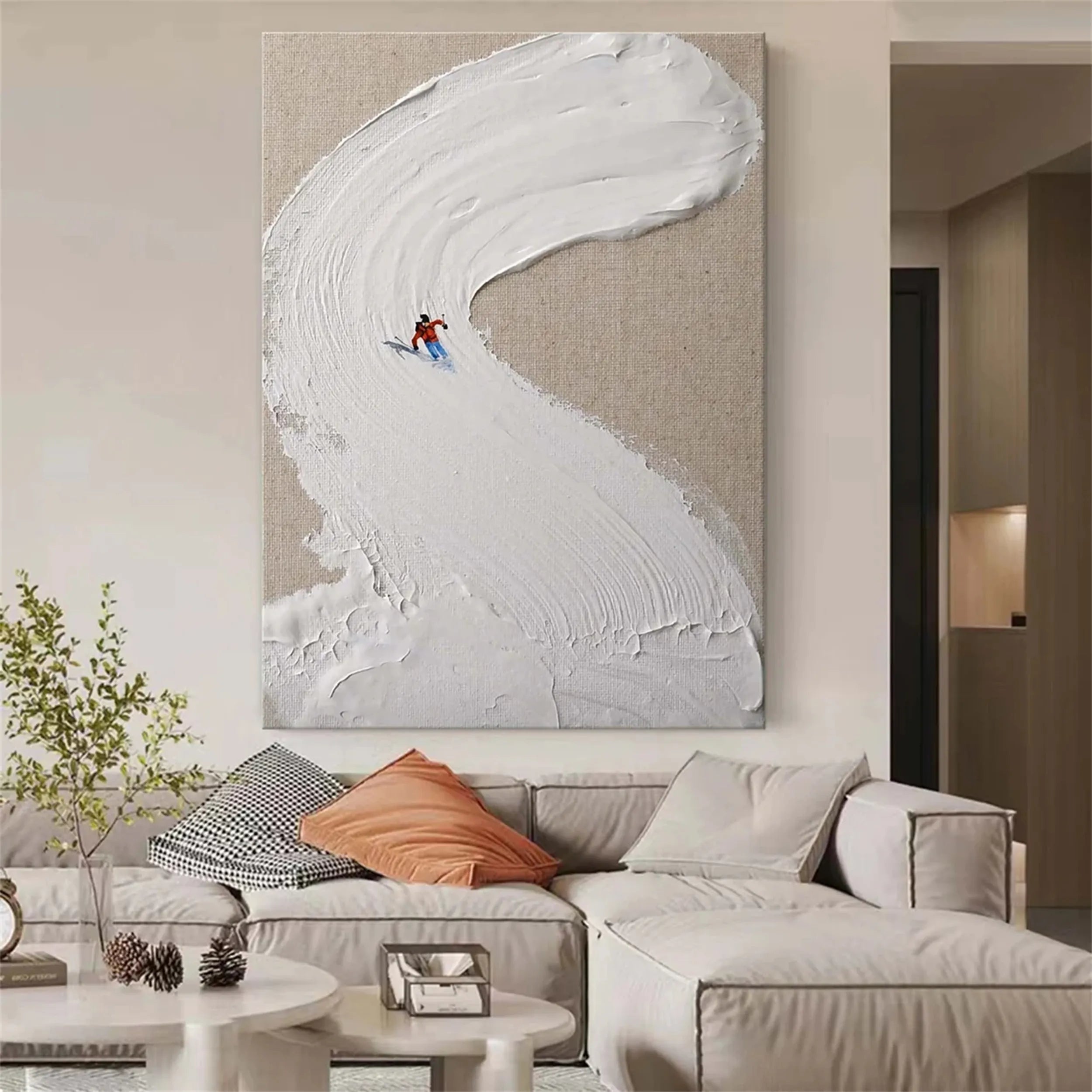 White Textured Minimalist Wall Art #WT167