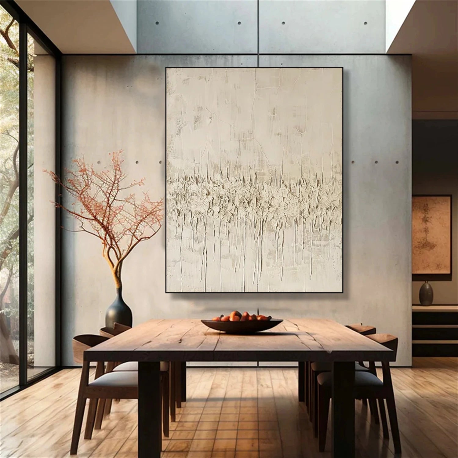 Beige Abstract Textured Wall Art #AW116